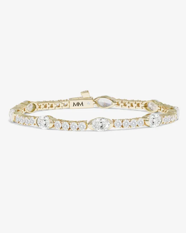 The Maven Tennis Bracelet - Gold|White Diamondettes sold by Melinda Maria