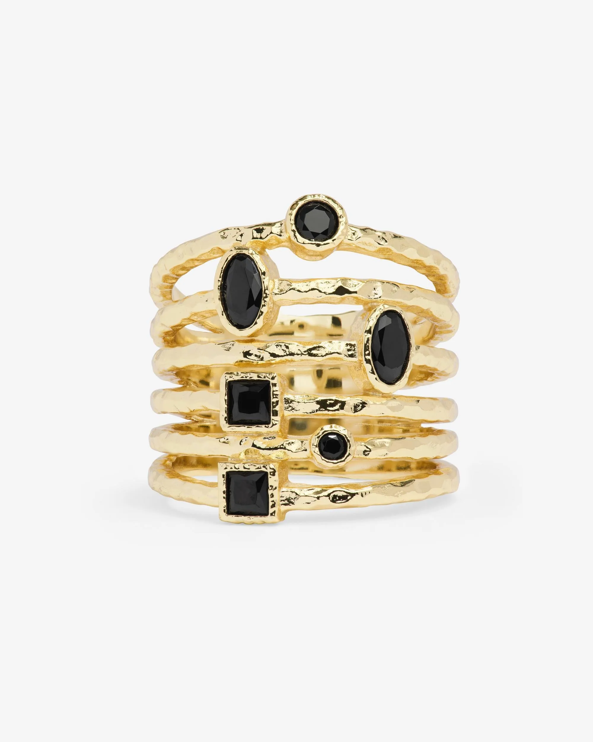 Monroe Ring - Gold|Black Diamondettes sold by Melinda Maria