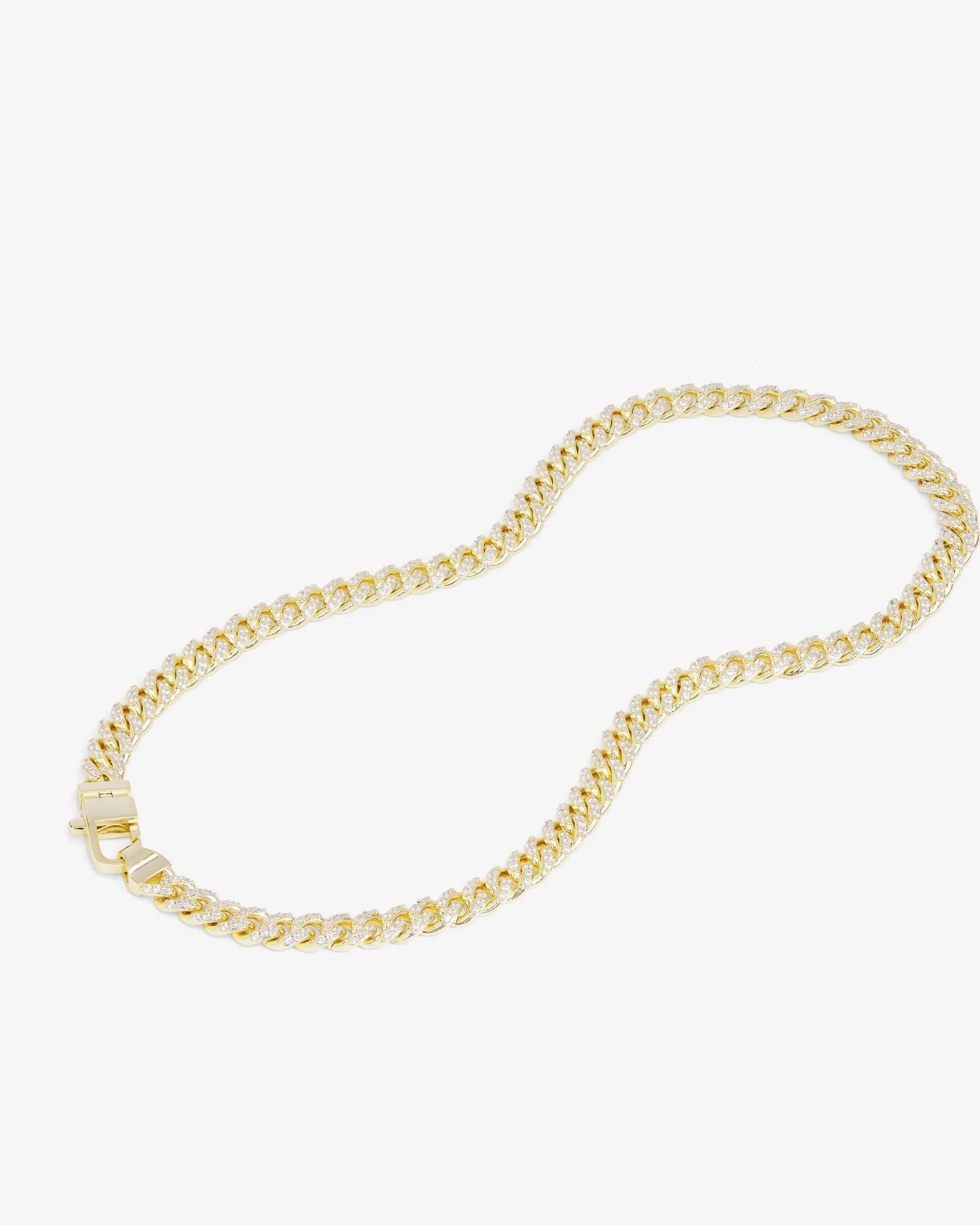 Pavé Julian Cuban Chain Necklace 6.8mm - Gold|White Diamondettes sold by Melinda Maria product image thumbnail 5