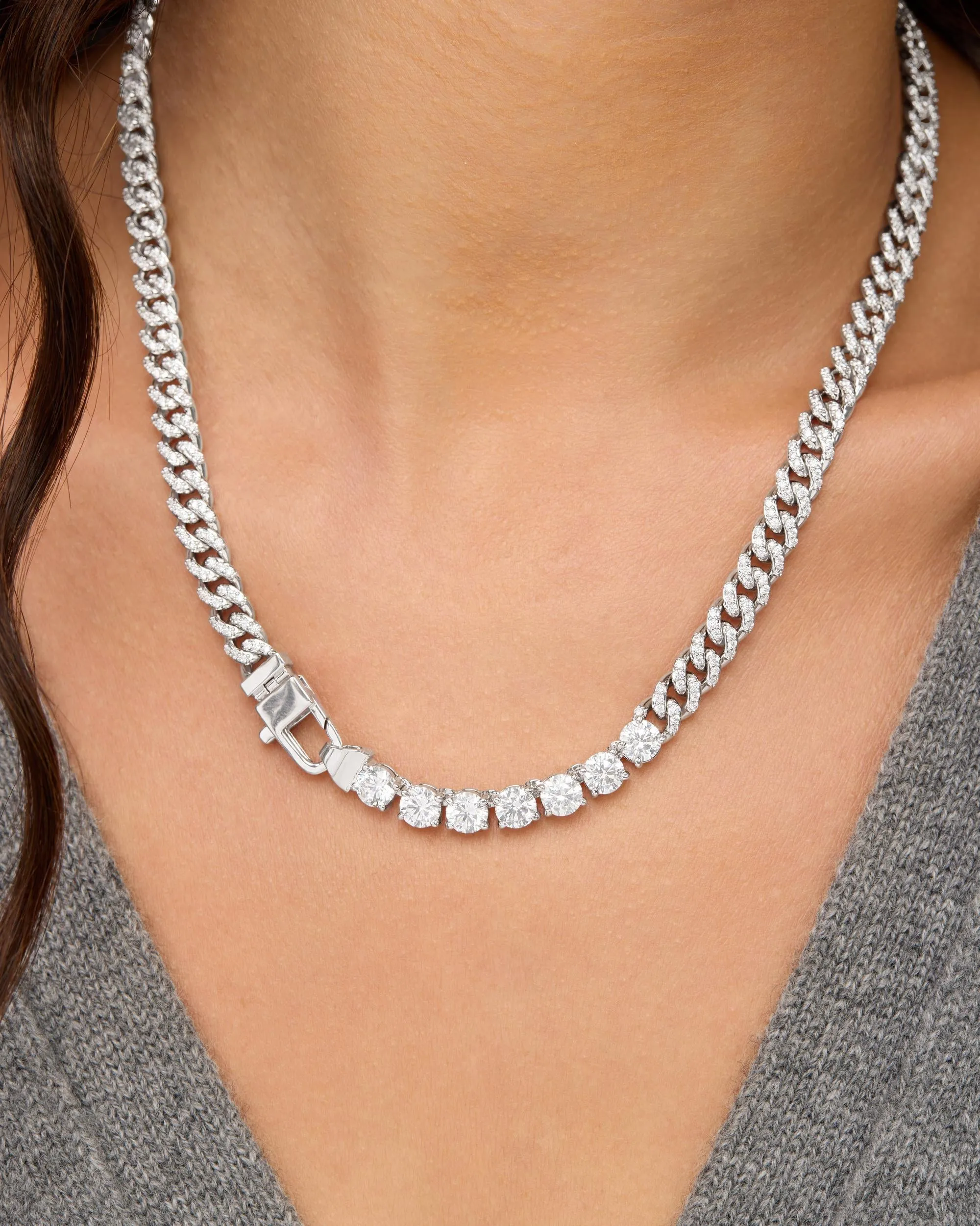 Pavé Julian Loves Diamonds Necklace - Silver|White Diamondettes sold by Melinda Maria product image thumbnail 3