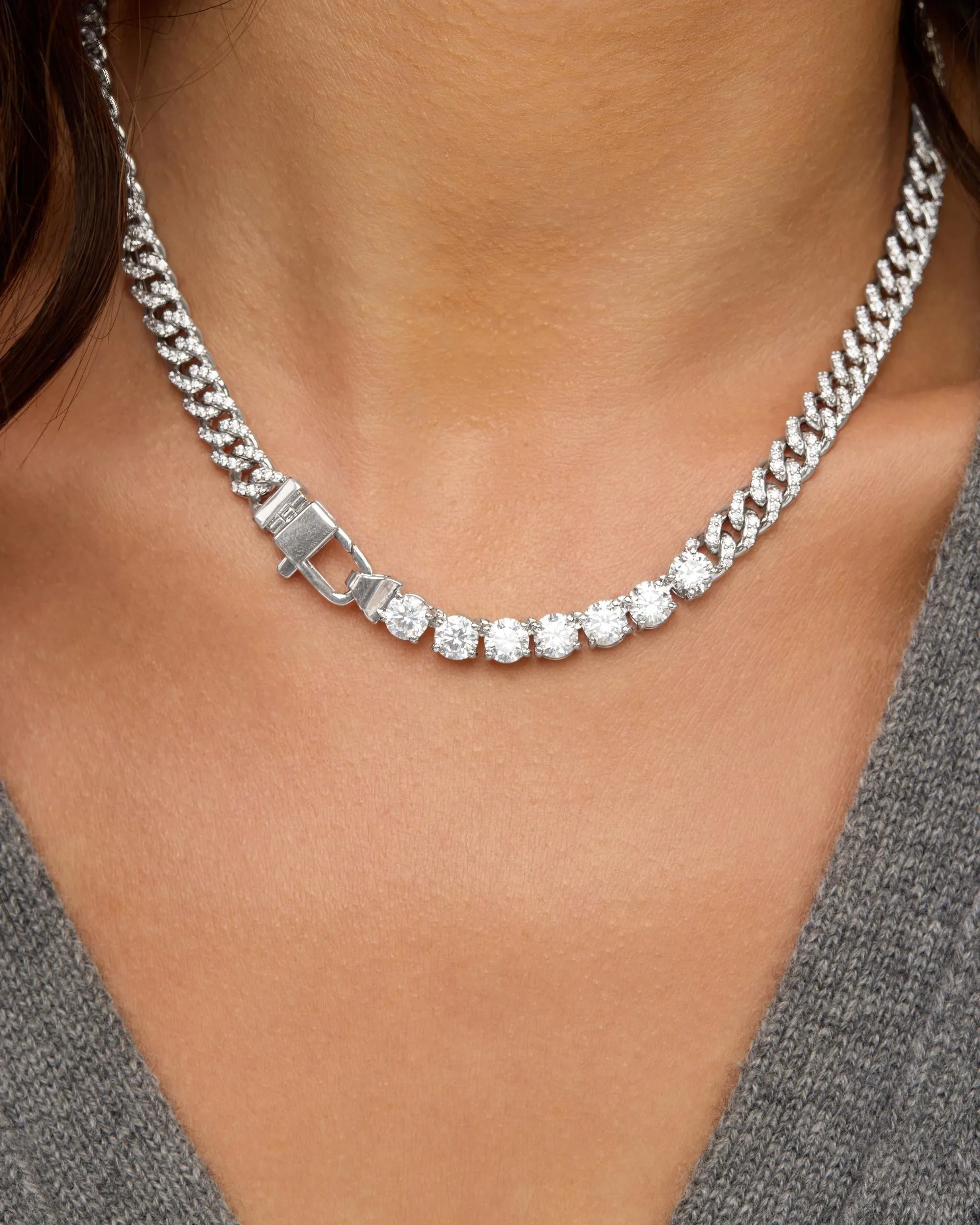 Pavé Julian Loves Diamonds Necklace - Silver|White Diamondettes sold by Melinda Maria product image thumbnail 2