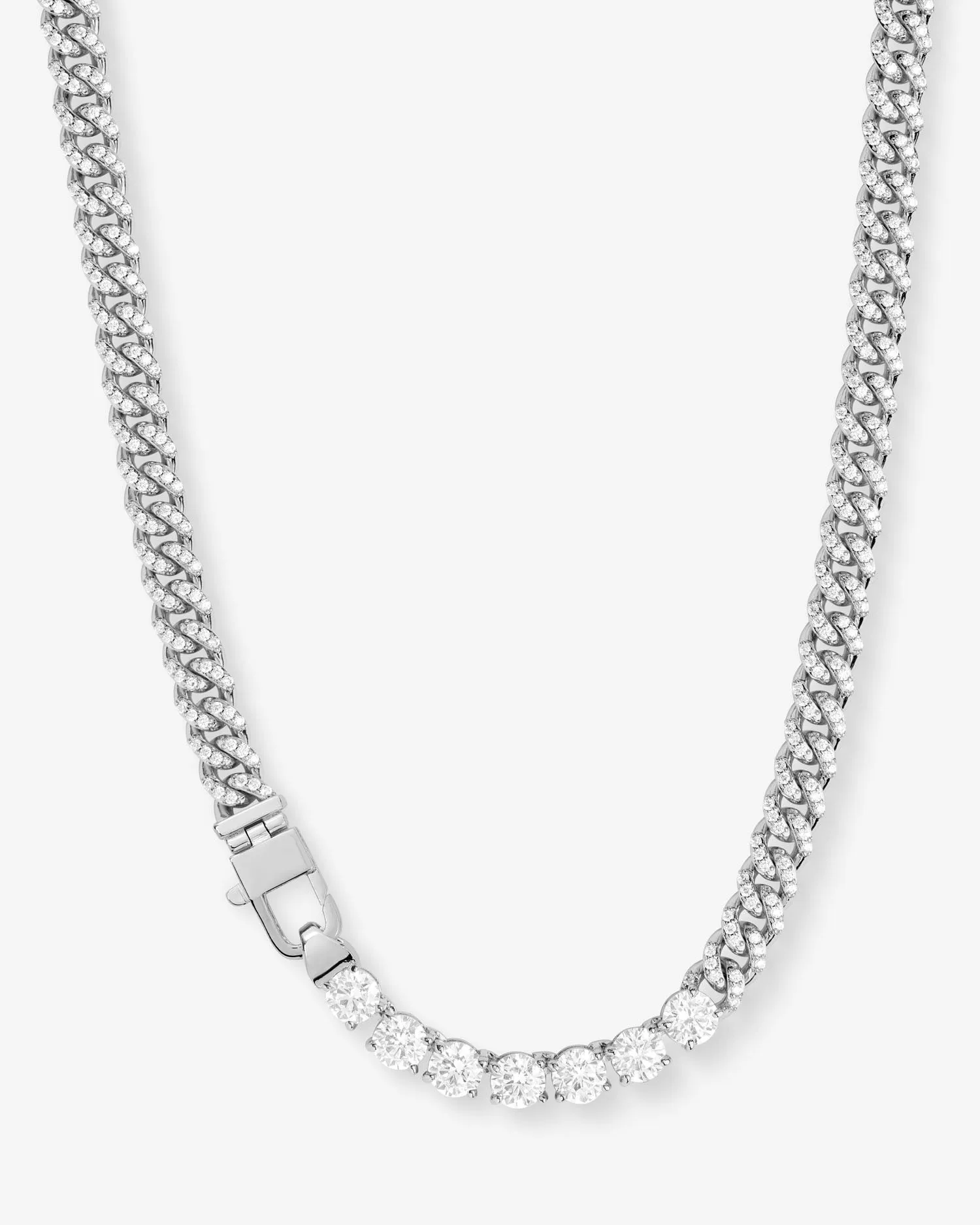 Pavé Julian Loves Diamonds Necklace - Silver|White Diamondettes sold by Melinda Maria
