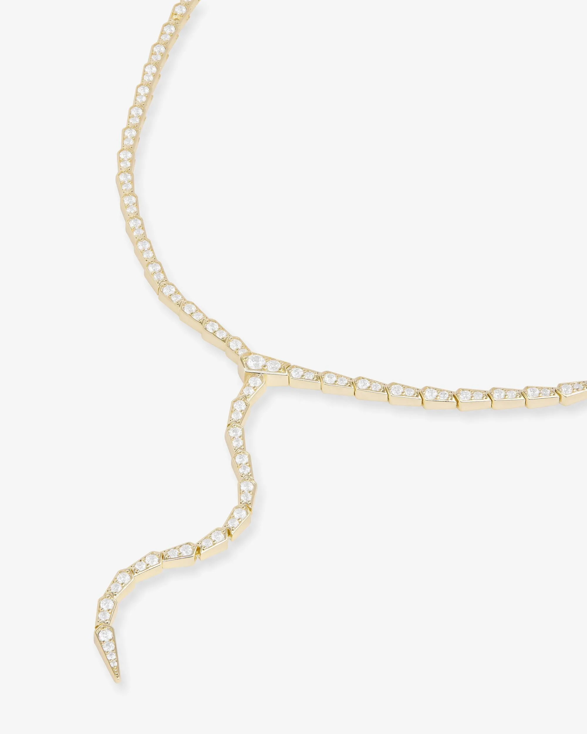 Pavé Serpent Lariat Necklace - Gold|White Diamondettes sold by Melinda Maria product image thumbnail 4