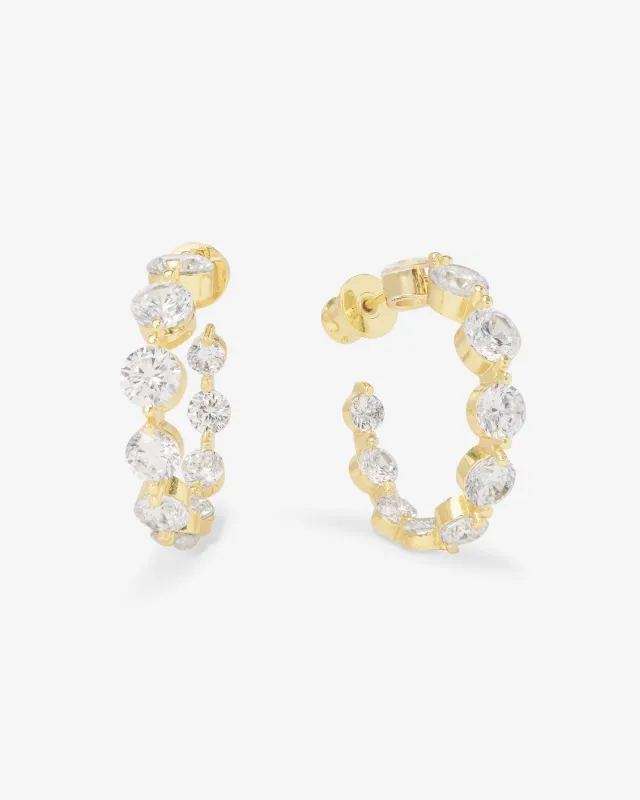 She's an Icon Hoops 1" - Gold|White Diamondettes sold by Melinda Maria