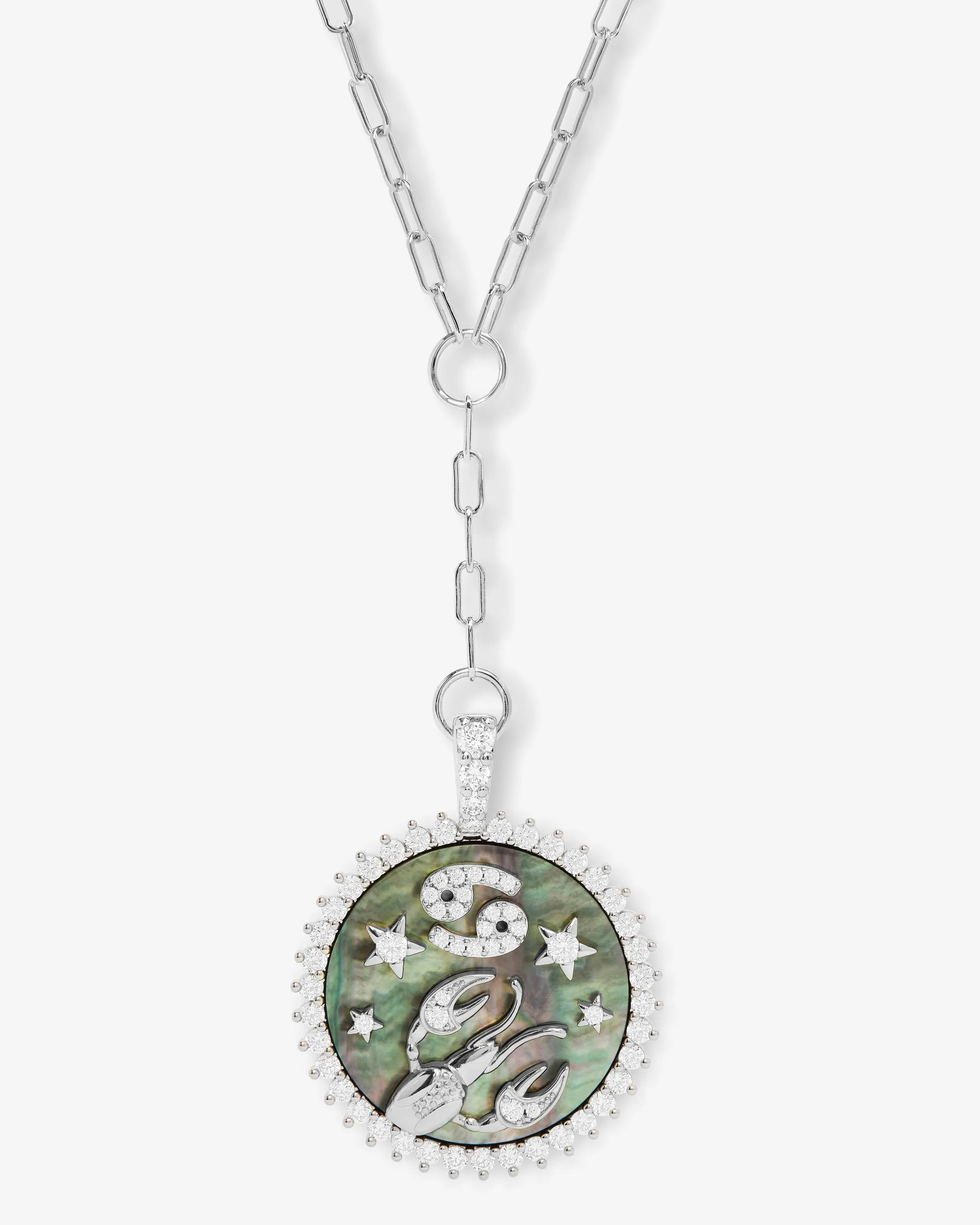 Zodiac Medallion Necklace - Silver|White Diamondettes sold by Melinda Maria product image thumbnail 4