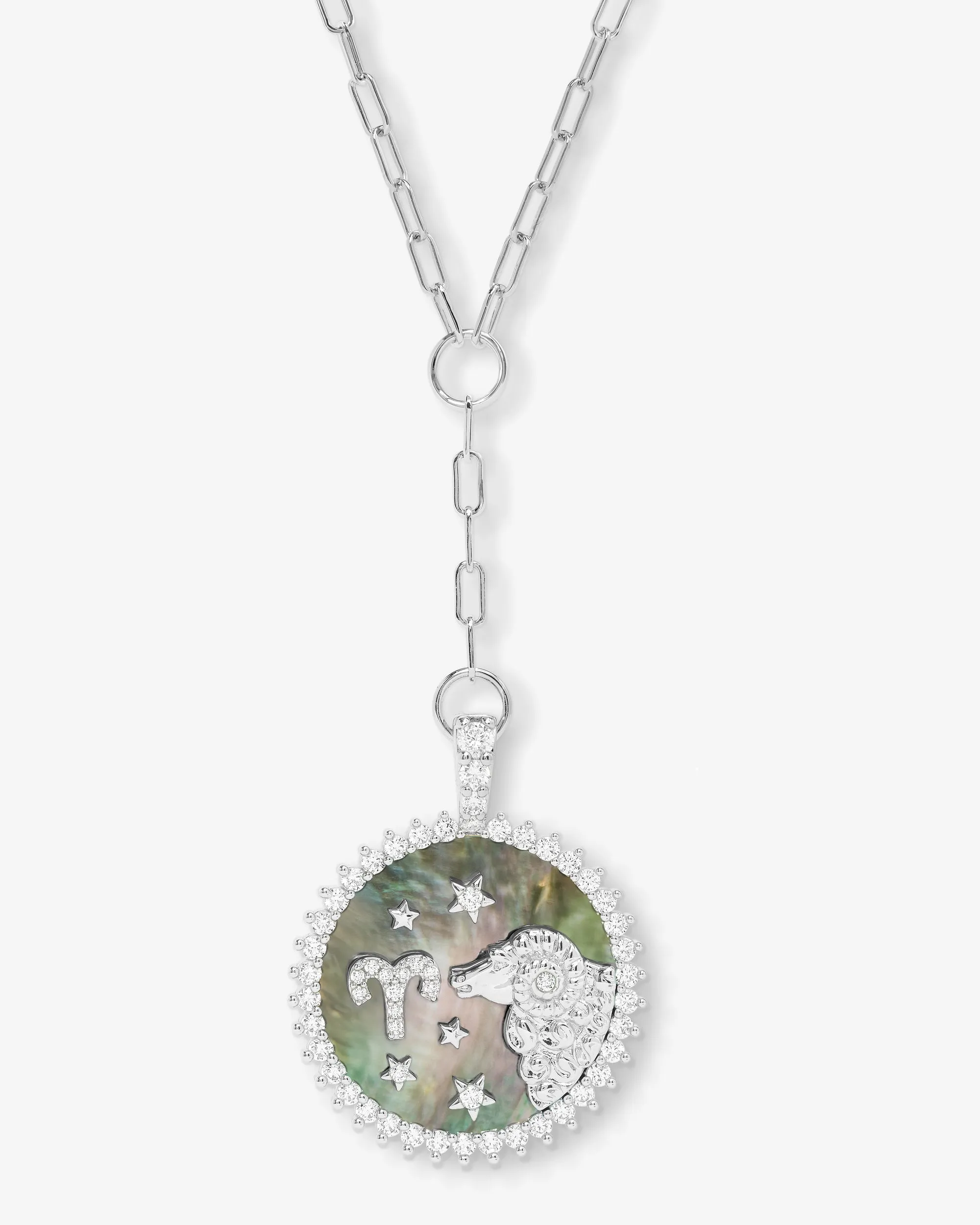 Zodiac Medallion Necklace - Silver|White Diamondettes sold by Melinda Maria product image thumbnail 3