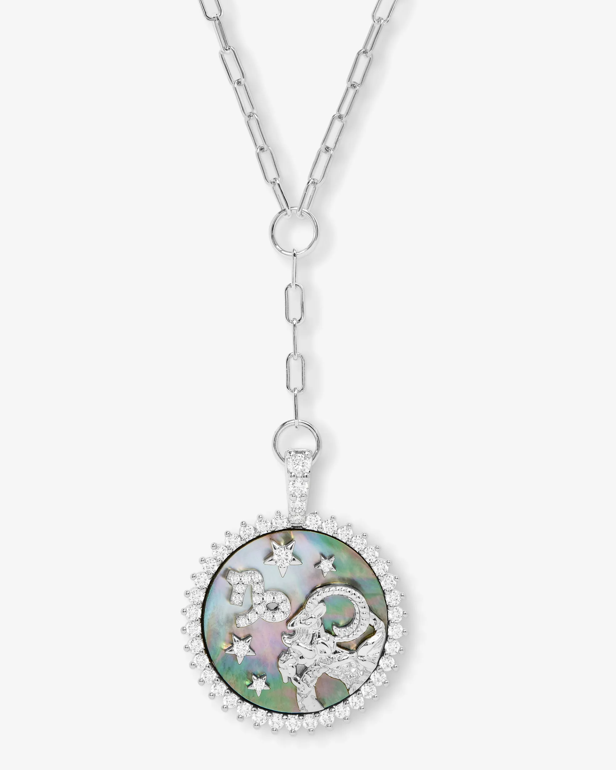 Zodiac Medallion Necklace - Silver|White Diamondettes sold by Melinda Maria product image thumbnail 5