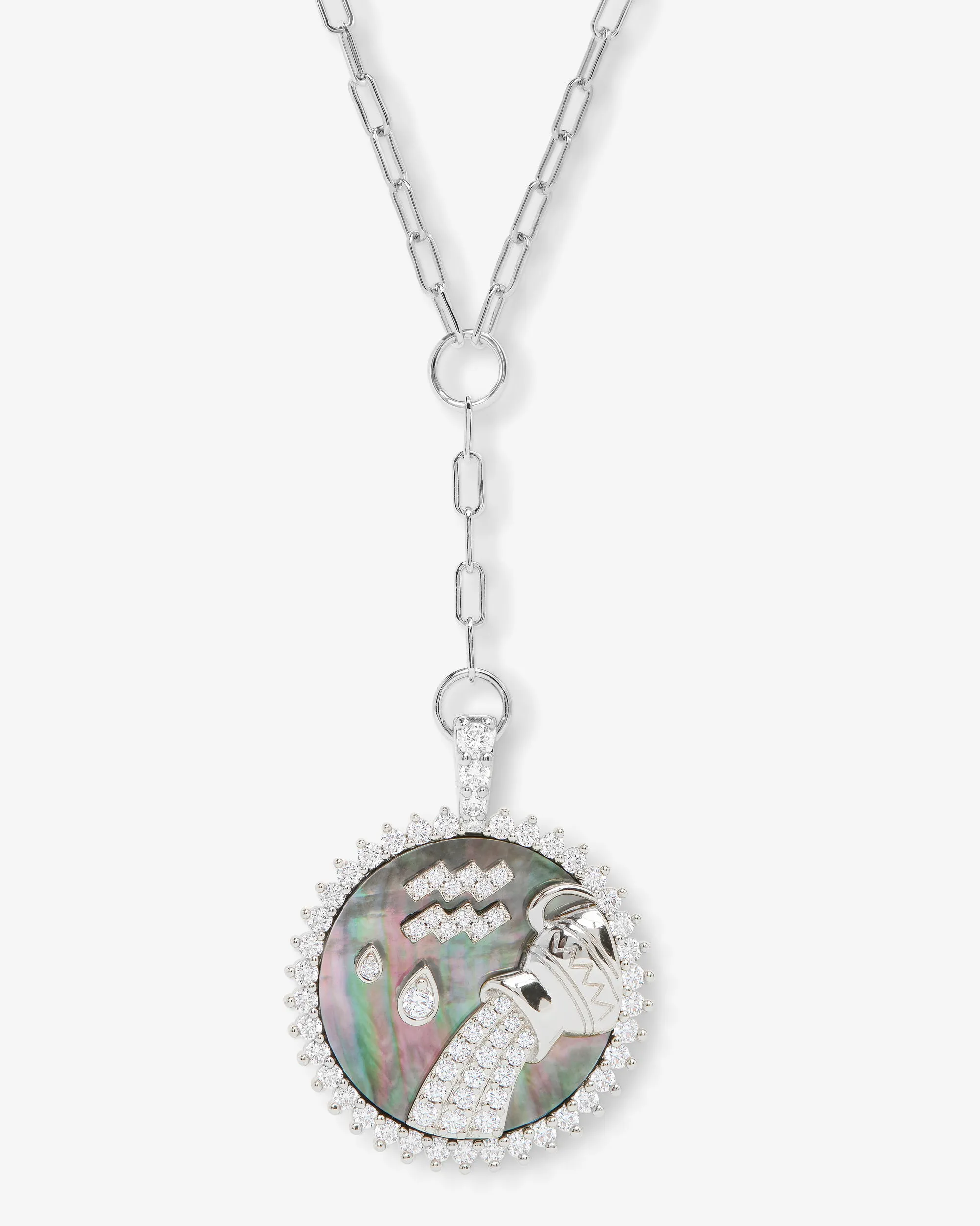 Zodiac Medallion Necklace - Silver|White Diamondettes sold by Melinda Maria product image thumbnail 2