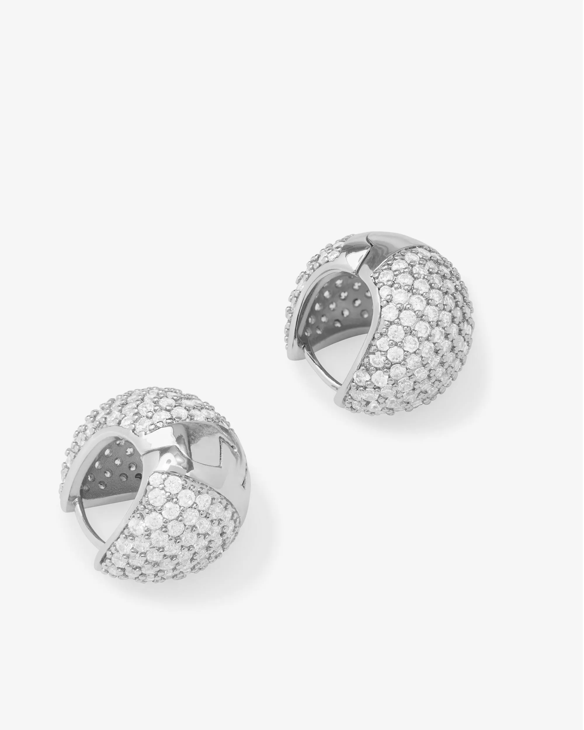 Norah Pavé Earrings - Silver|White Diamondettes sold by Melinda Maria product image thumbnail 3