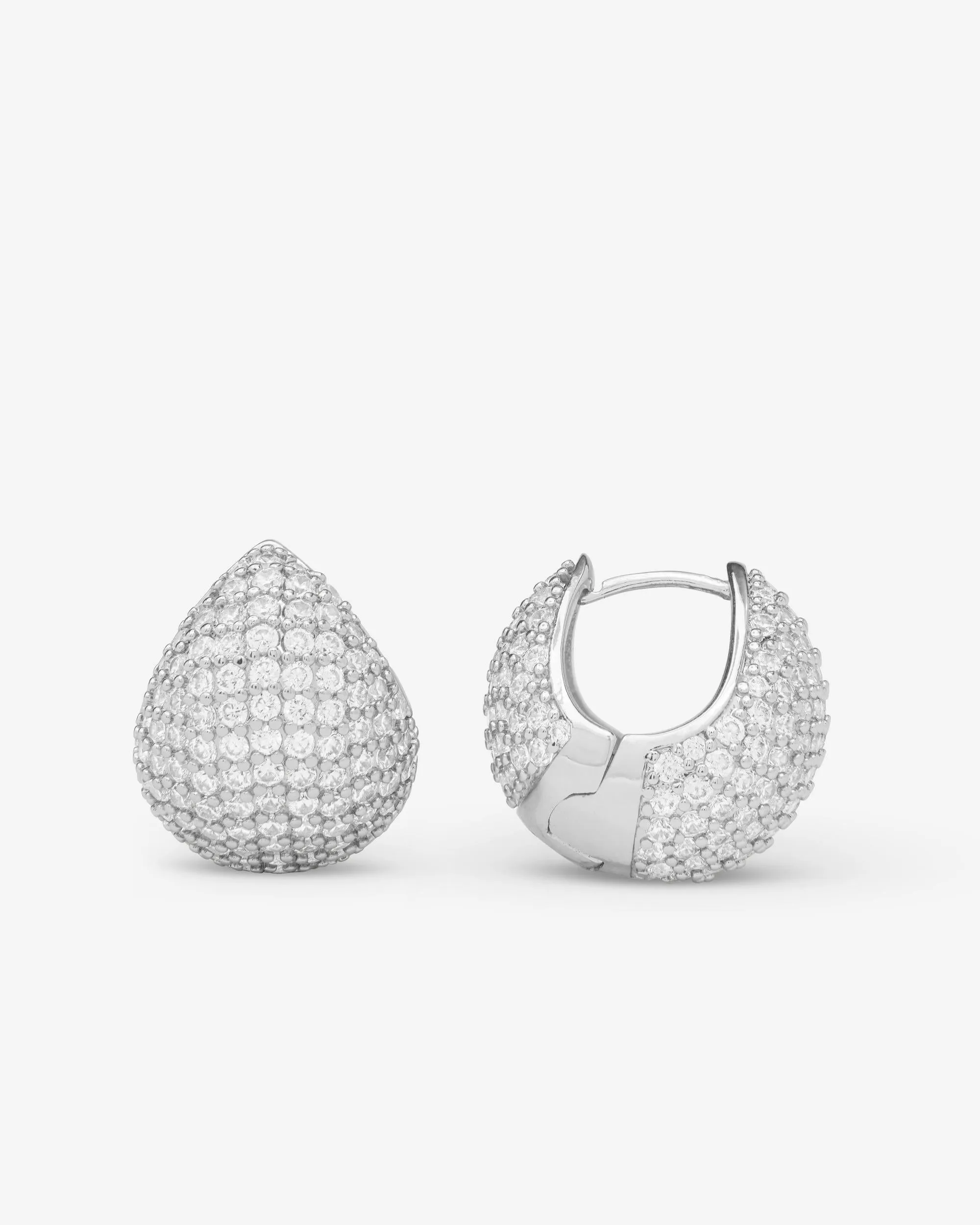 Norah Pavé Earrings - Silver|White Diamondettes sold by Melinda Maria