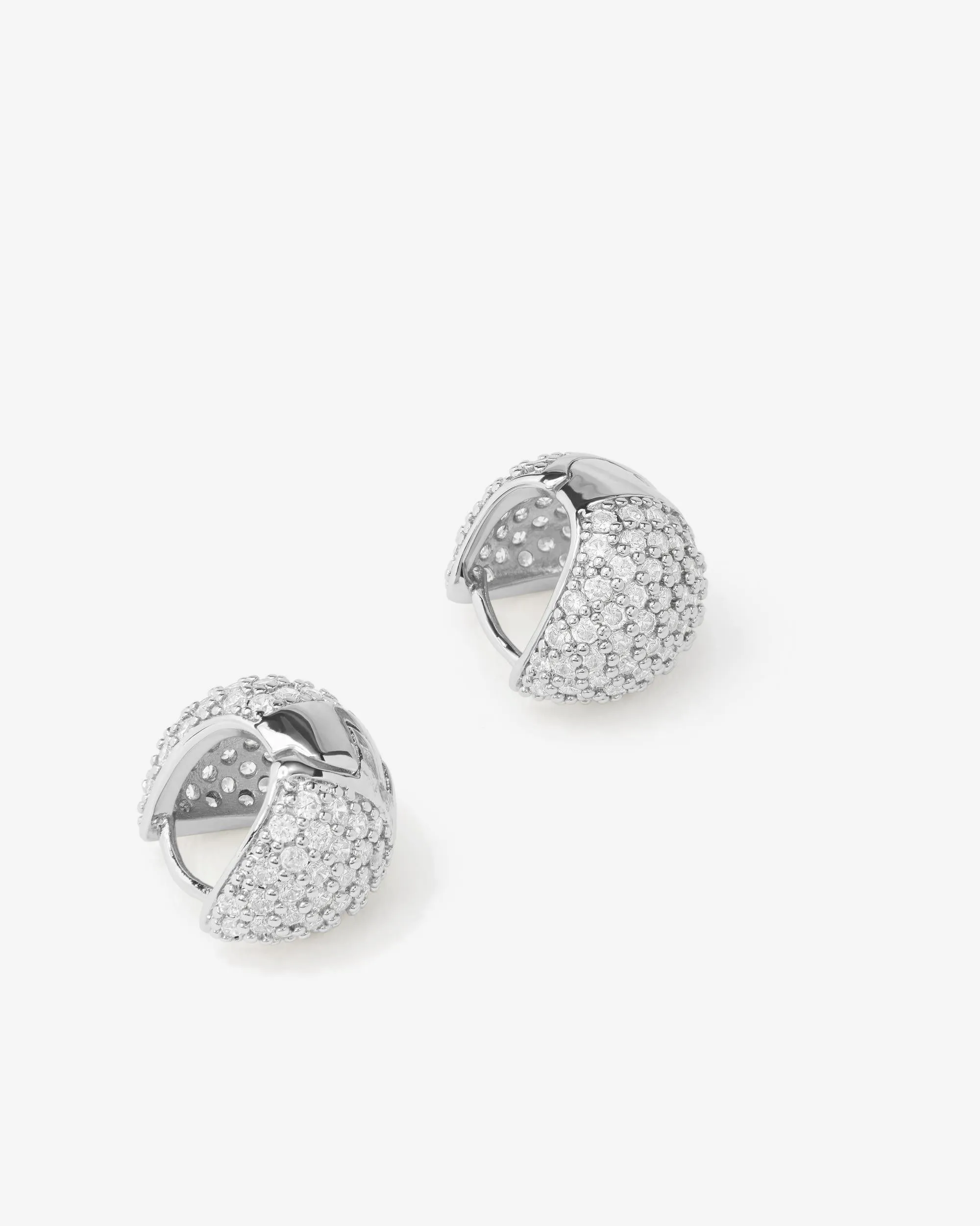 Lil' Norah Pavé Earrings - Silver|White Diamondettes sold by Melinda Maria product image thumbnail 3