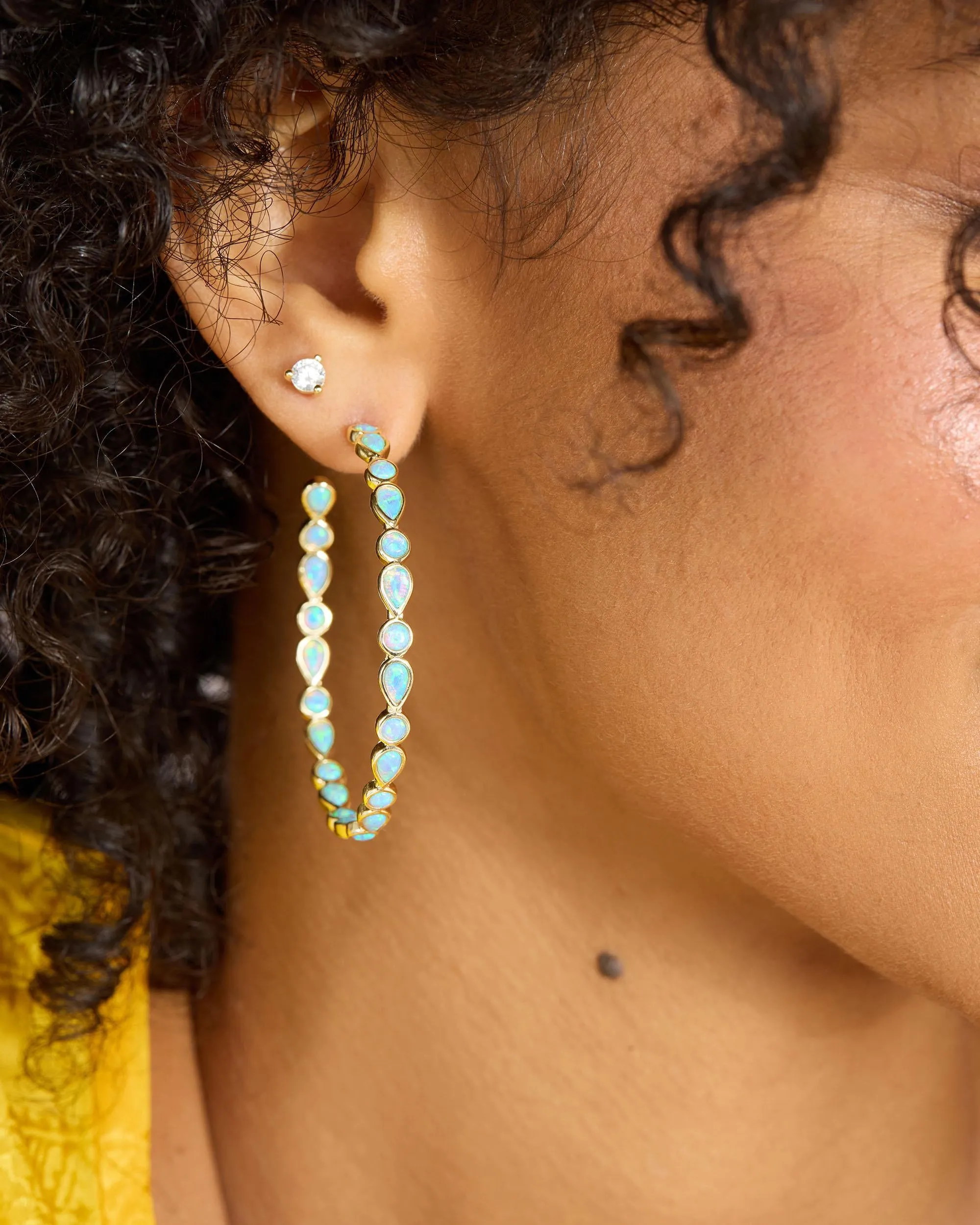 Isla Hoops 2" - Gold|Blue Opal sold by Melinda Maria product image thumbnail 4