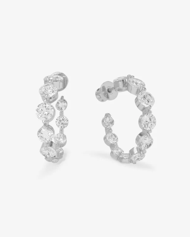 She's an Icon Hoops 1" - Silver|White Diamondettes sold by Melinda Maria