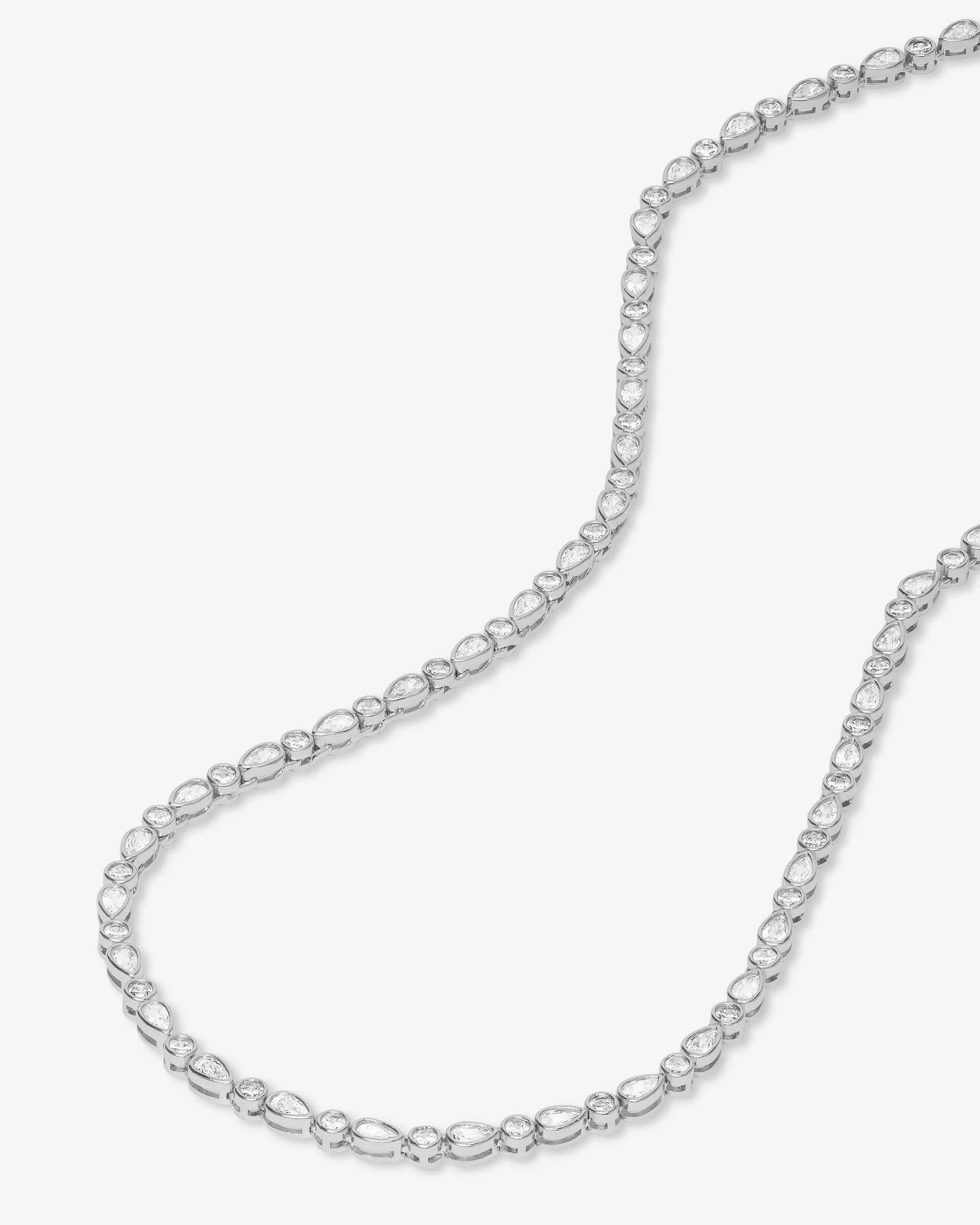Isla Tennis Necklace - Silver|White Diamondettes sold by Melinda Maria product image thumbnail 4
