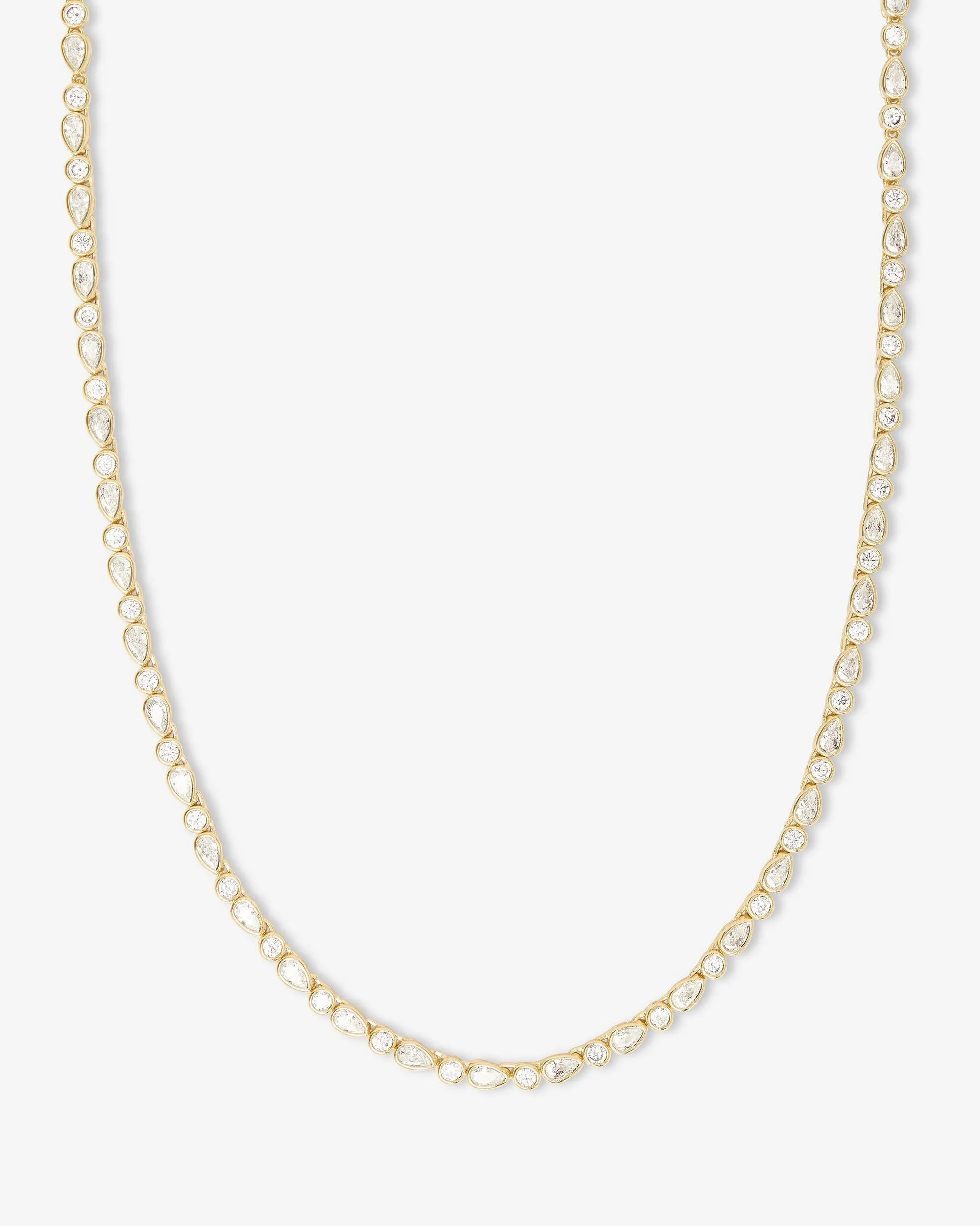 Isla Tennis Necklace - Gold|White Diamondettes sold by Melinda Maria