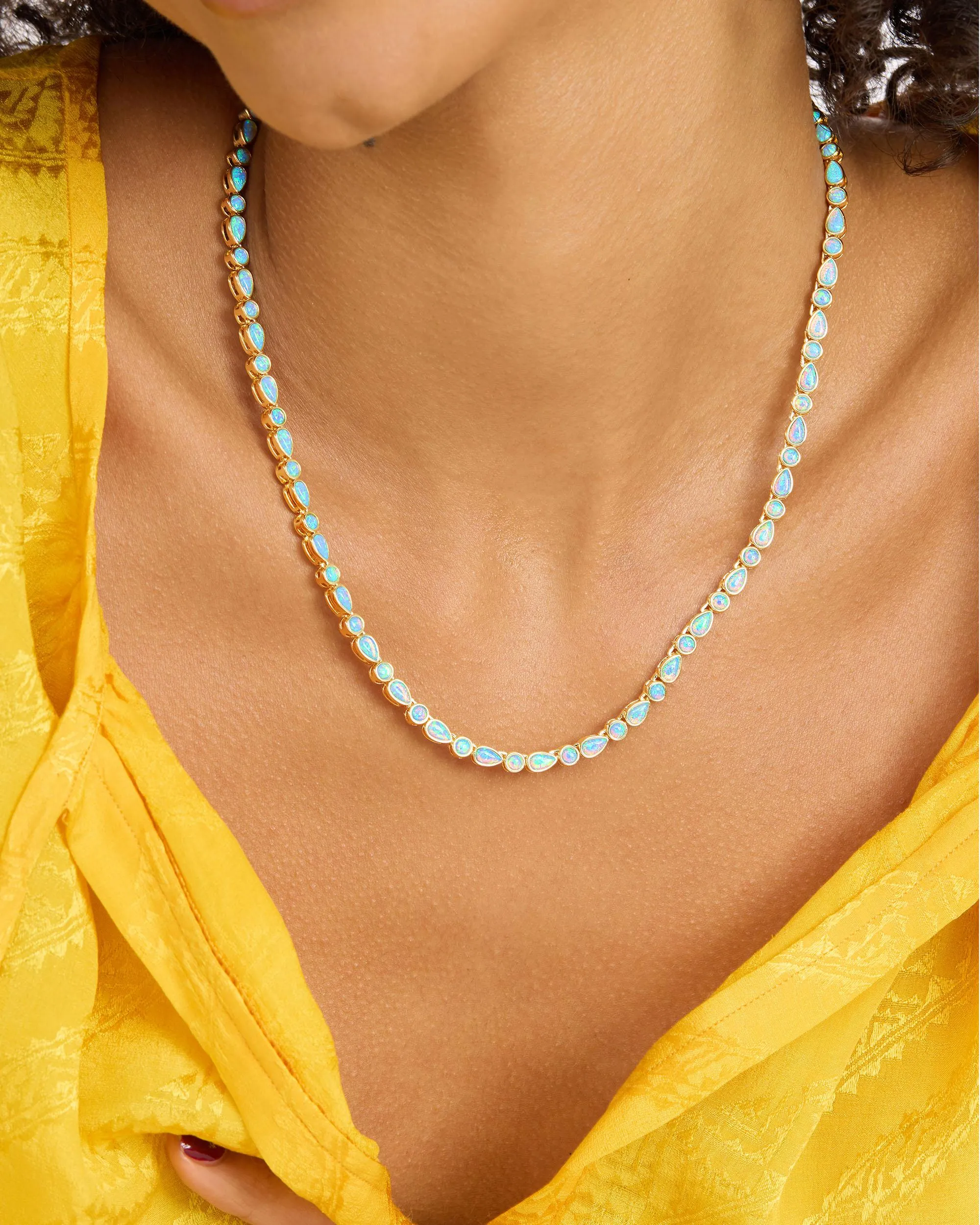 Isla Tennis Necklace - Gold|Blue Opal sold by Melinda Maria product image thumbnail 3