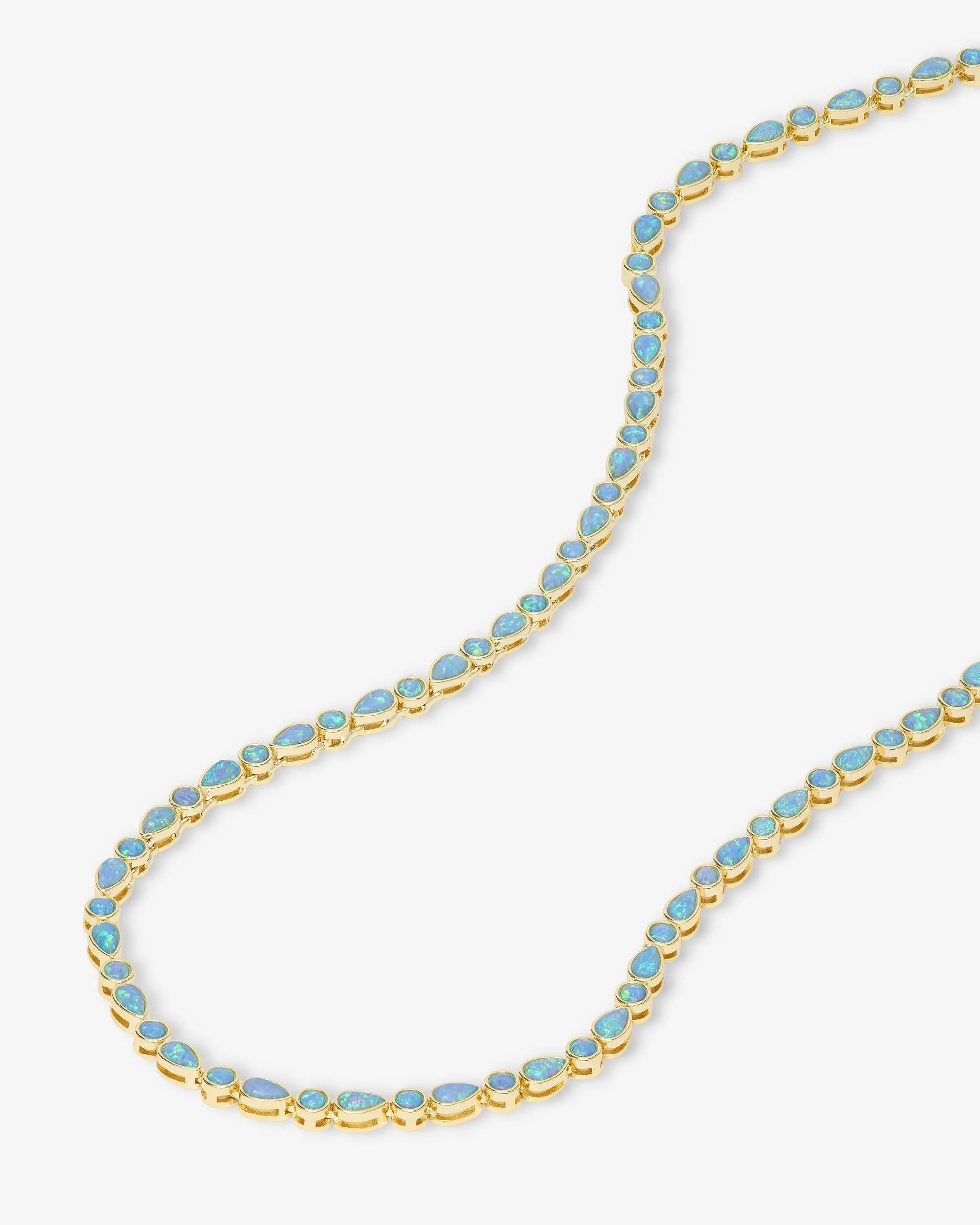 Isla Tennis Necklace - Gold|Blue Opal sold by Melinda Maria product image thumbnail 4