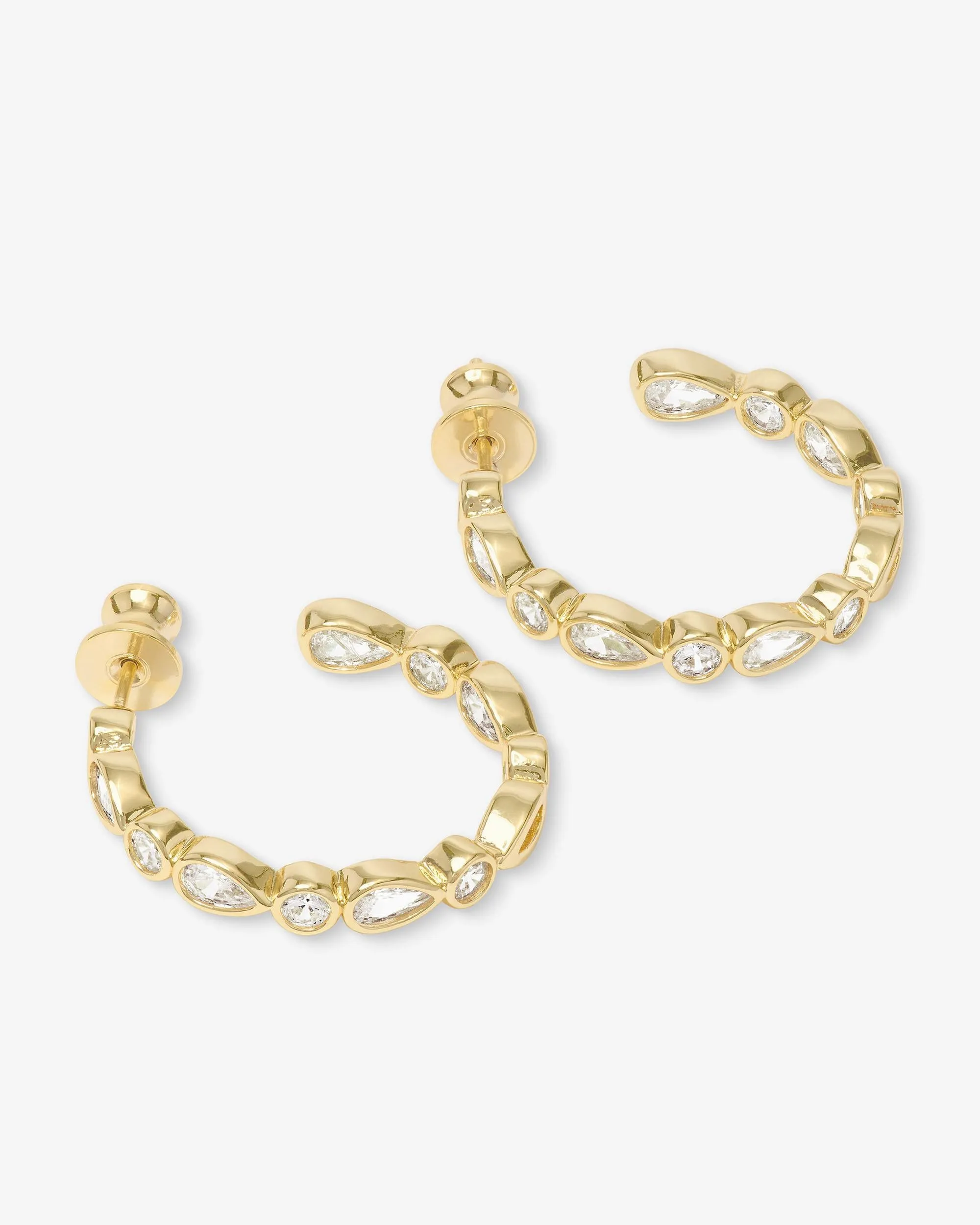 Isla Hoops 1" - Gold|White Diamondettes sold by Melinda Maria product image thumbnail 3