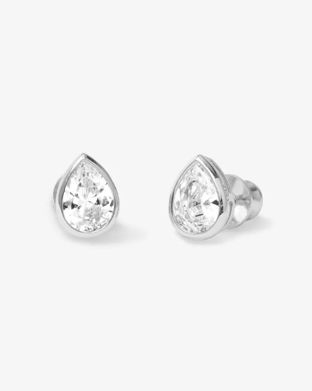 Isla 8mm Studs - Silver|White Diamondettes sold by Melinda Maria