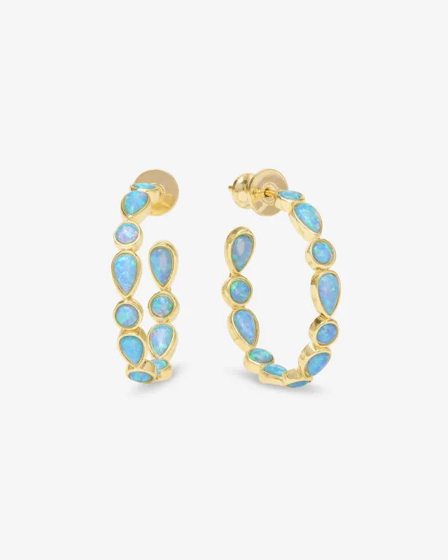 Isla Hoops 1" - Gold|Blue Opal sold by Melinda Maria