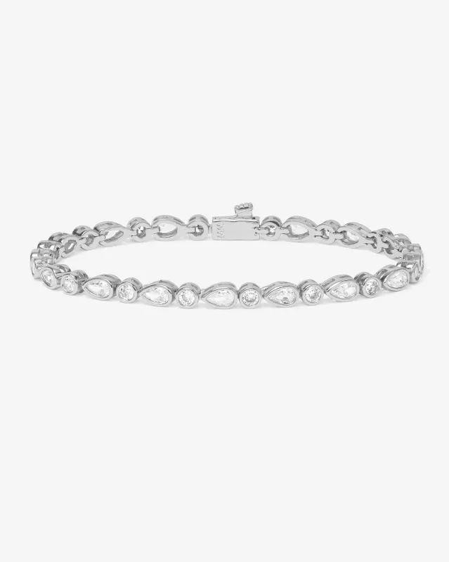 Isla Tennis Bracelet - Silver|White Diamondettes sold by Melinda Maria