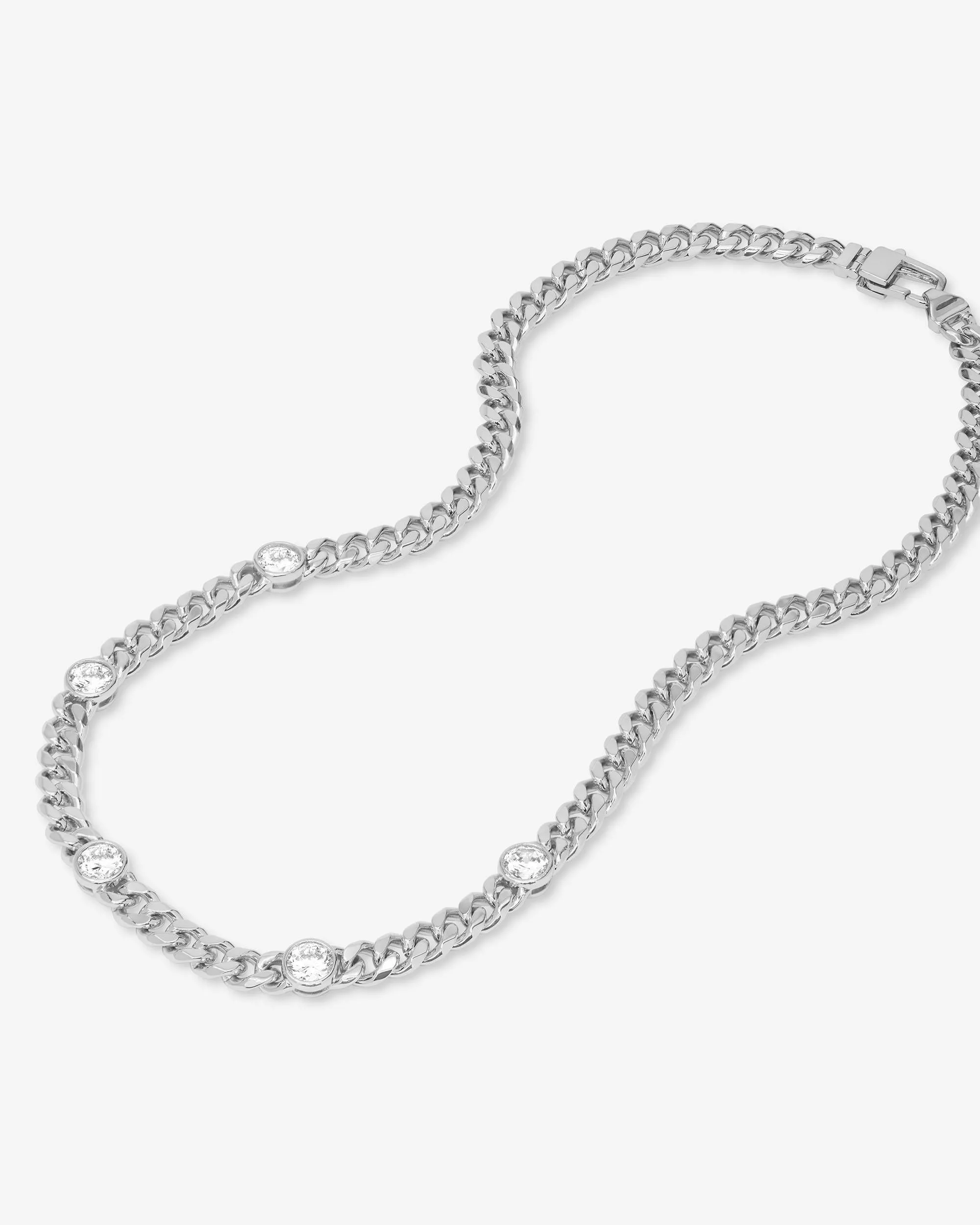 Julian 5 Diamond Necklace - Silver|White Diamondettes sold by Melinda Maria product image thumbnail 5