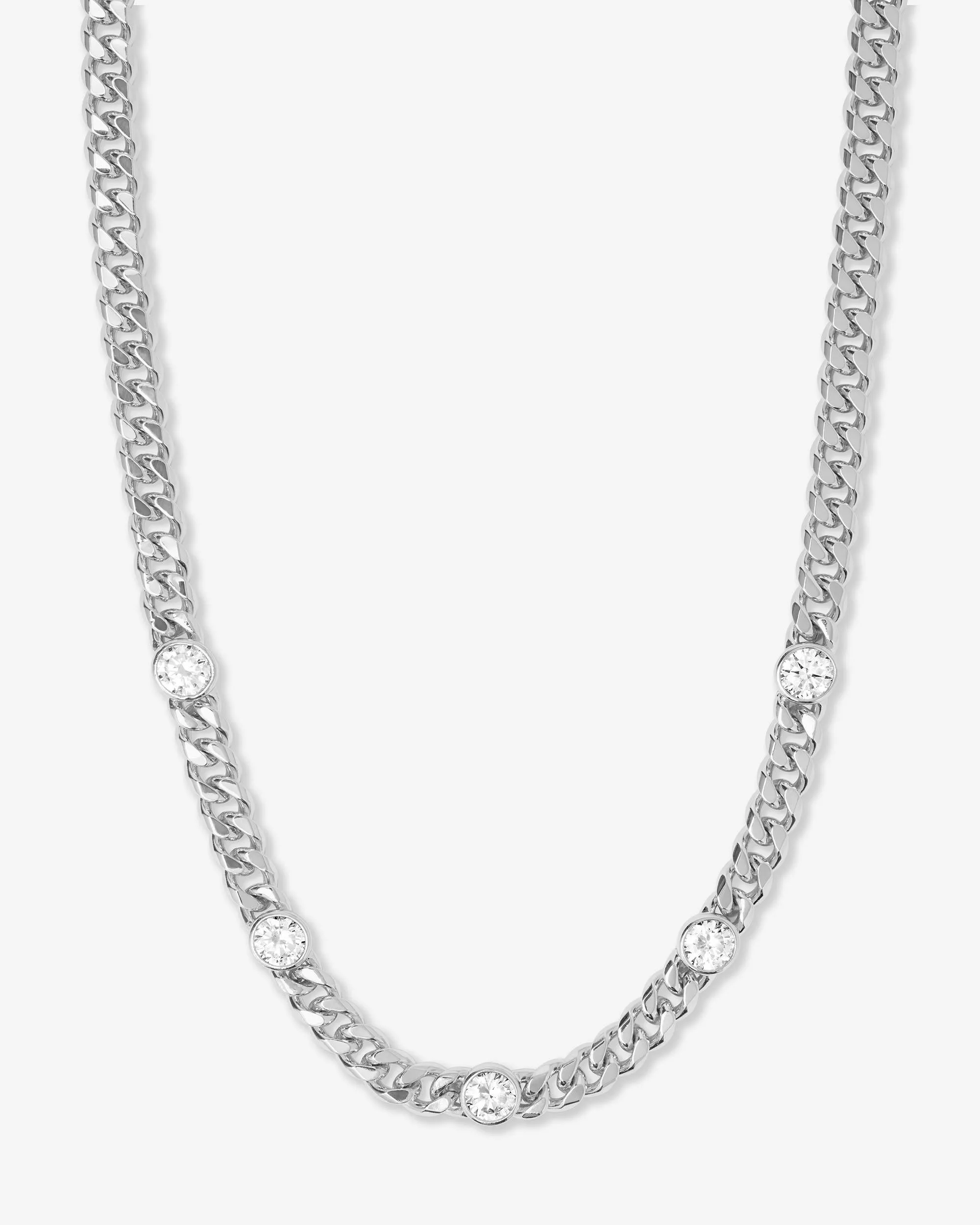 Julian 5 Diamond Necklace - Silver|White Diamondettes sold by Melinda Maria