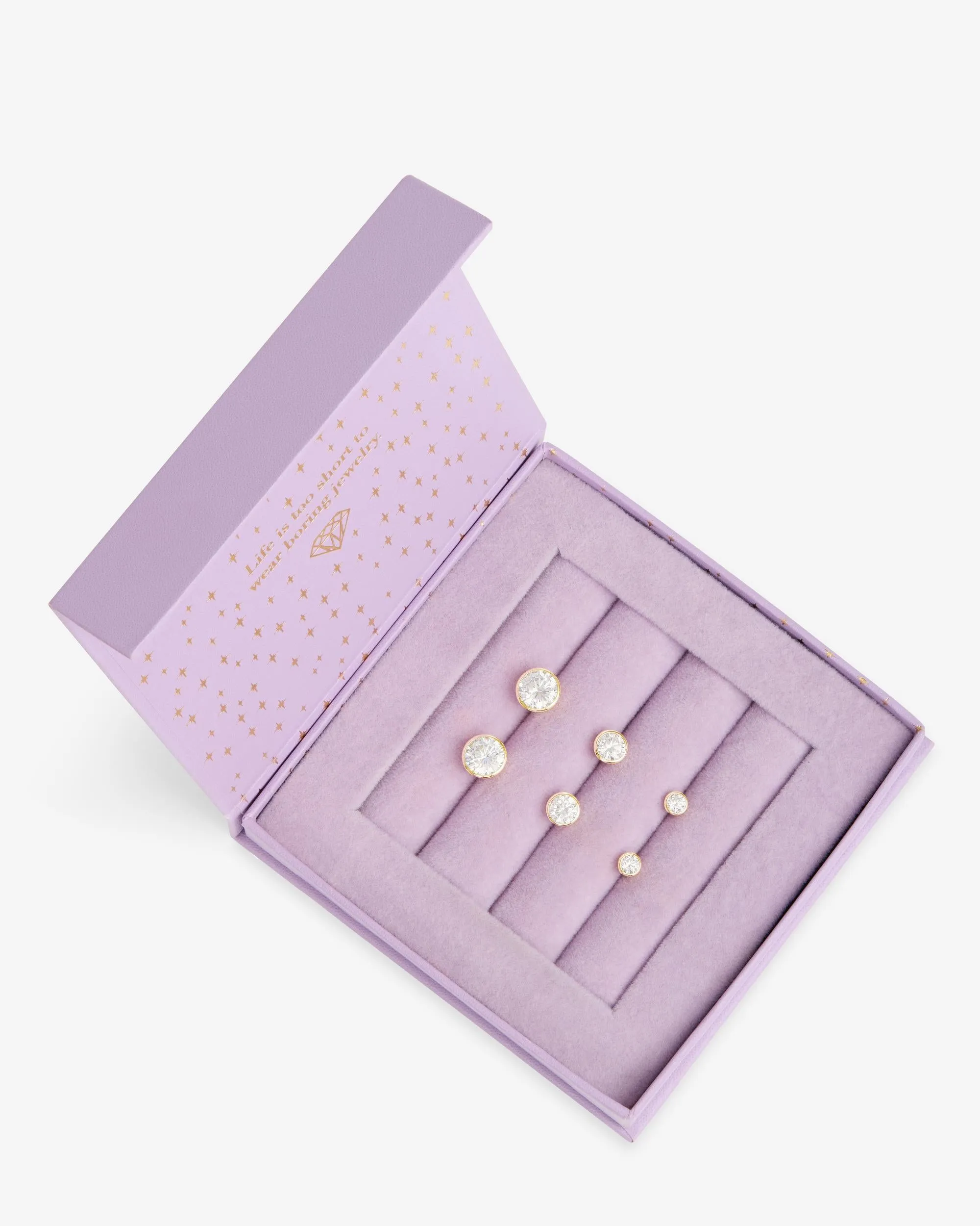 Baroness Stud Set - Gold|White Diamondettes sold by Melinda Maria product image thumbnail 4