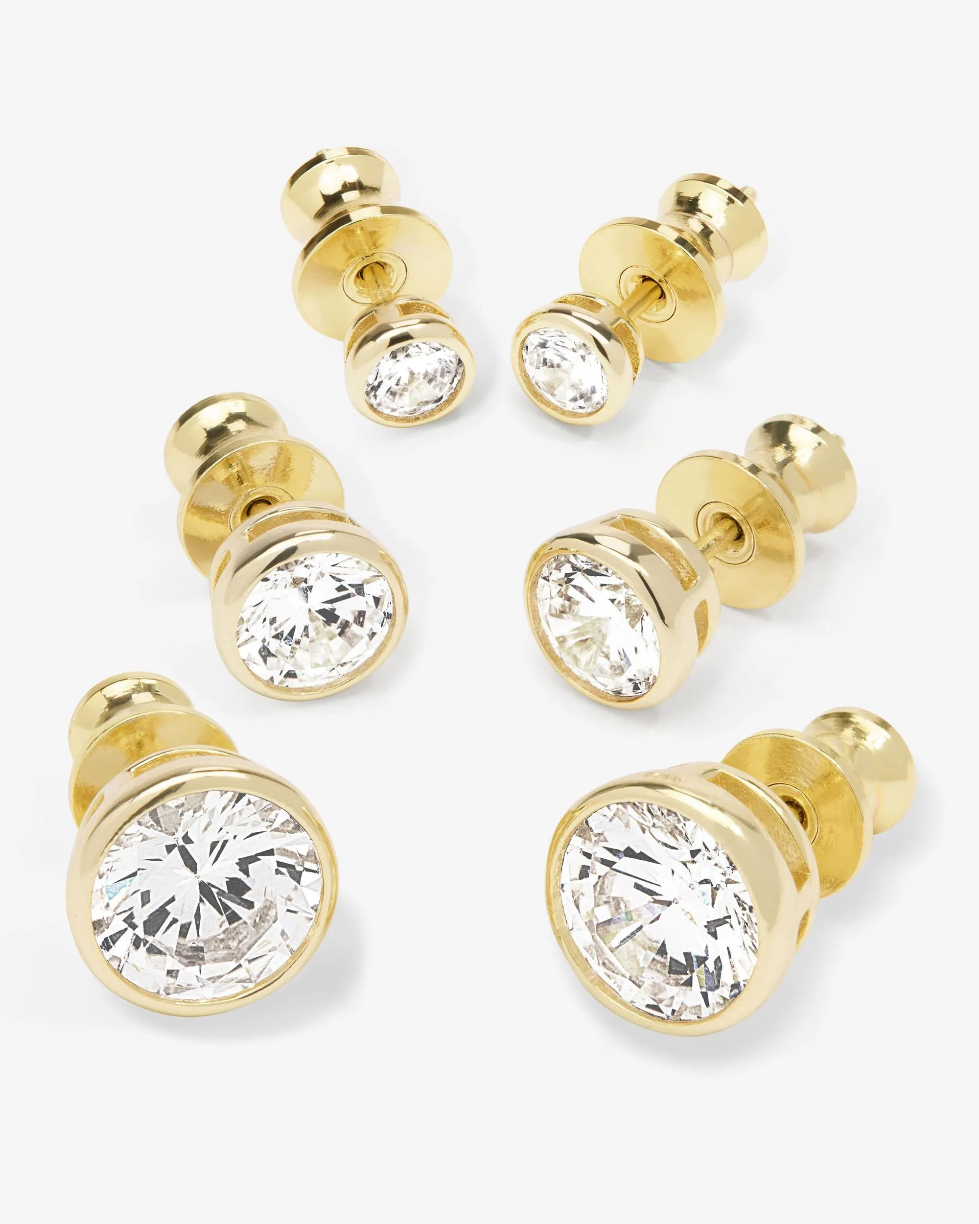 Baroness Stud Set - Gold|White Diamondettes sold by Melinda Maria product image thumbnail 3