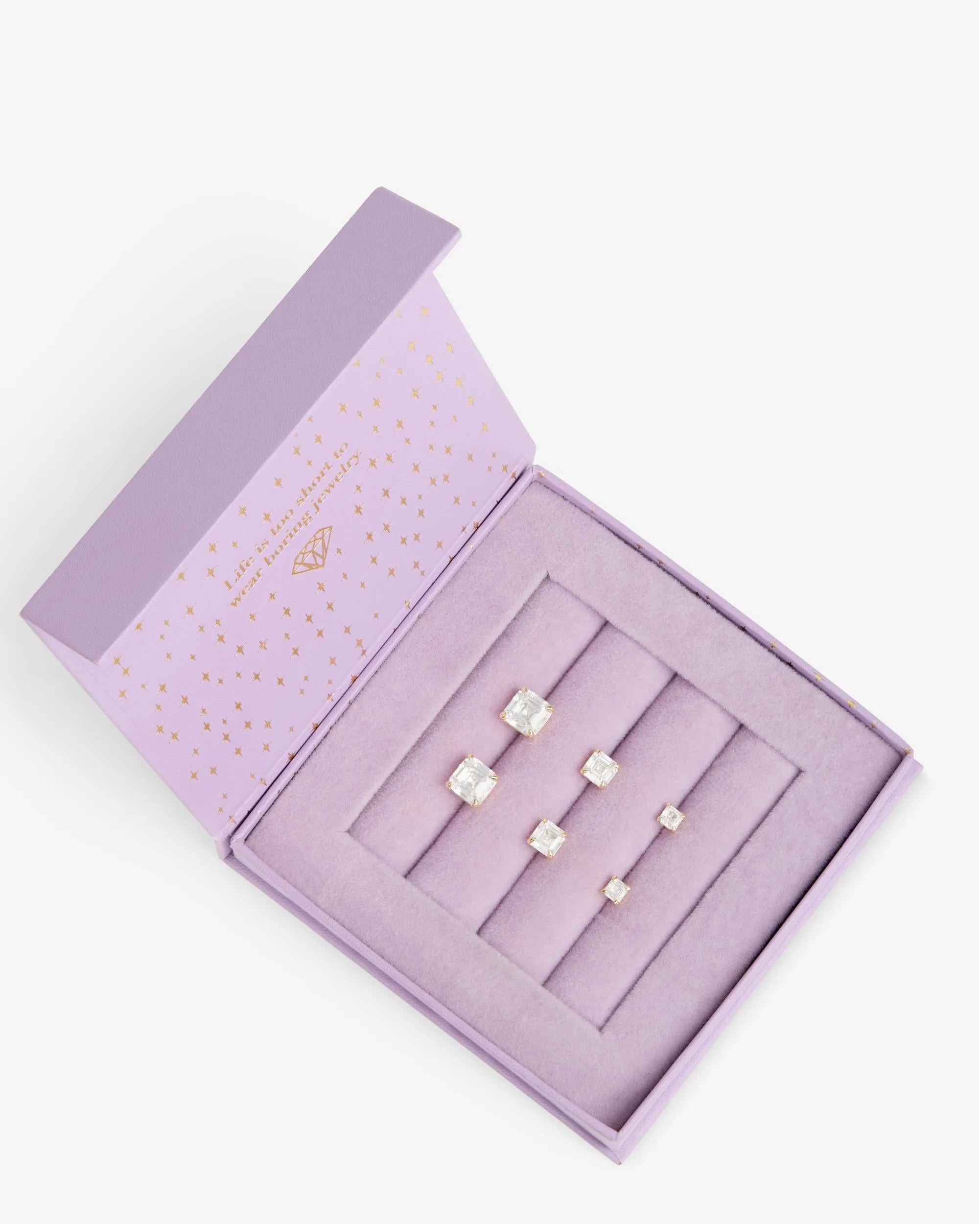 The Queen's Stud Set - Gold|White Diamondettes sold by Melinda Maria product image thumbnail 4