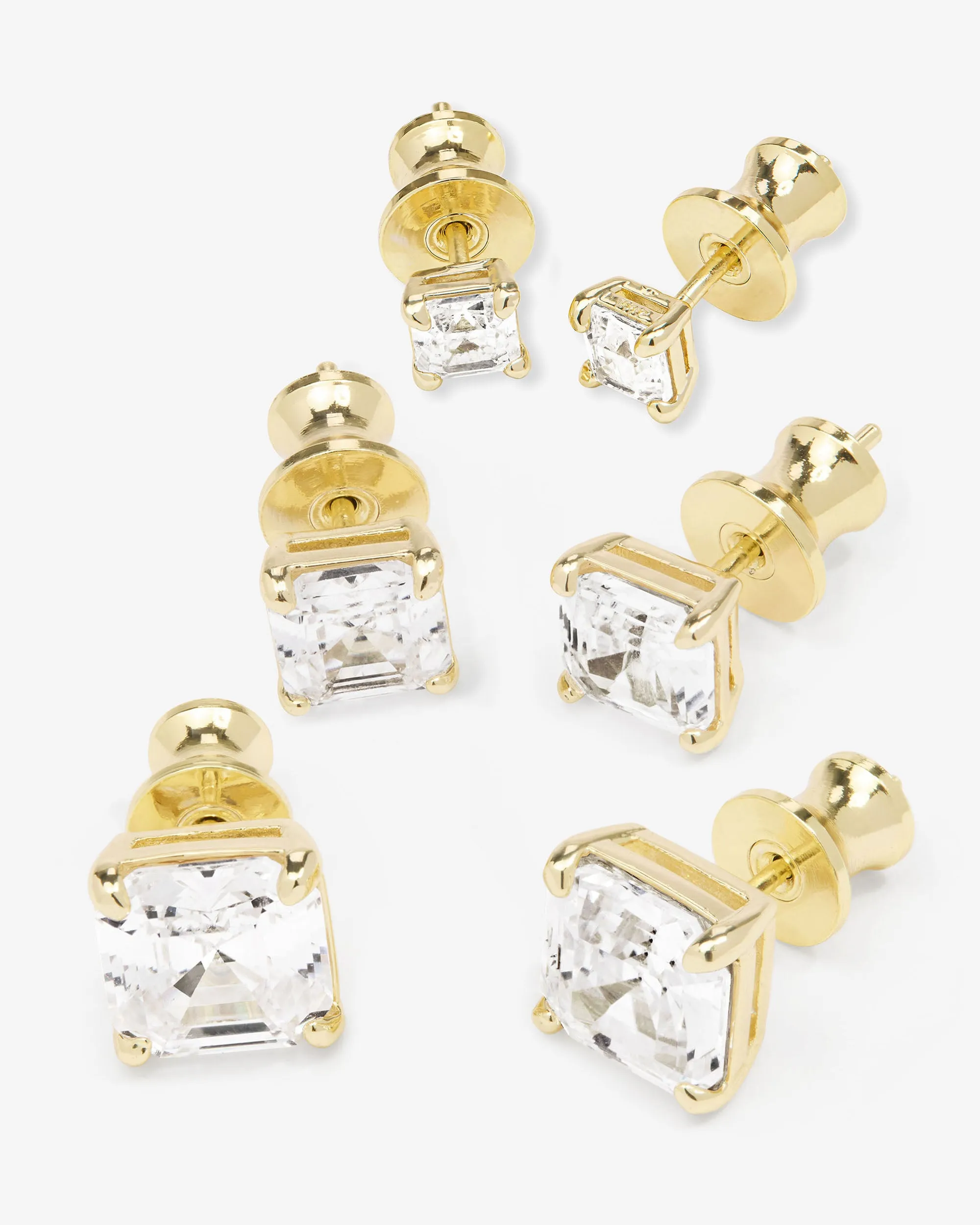 The Queen's Stud Set - Gold|White Diamondettes sold by Melinda Maria product image thumbnail 3