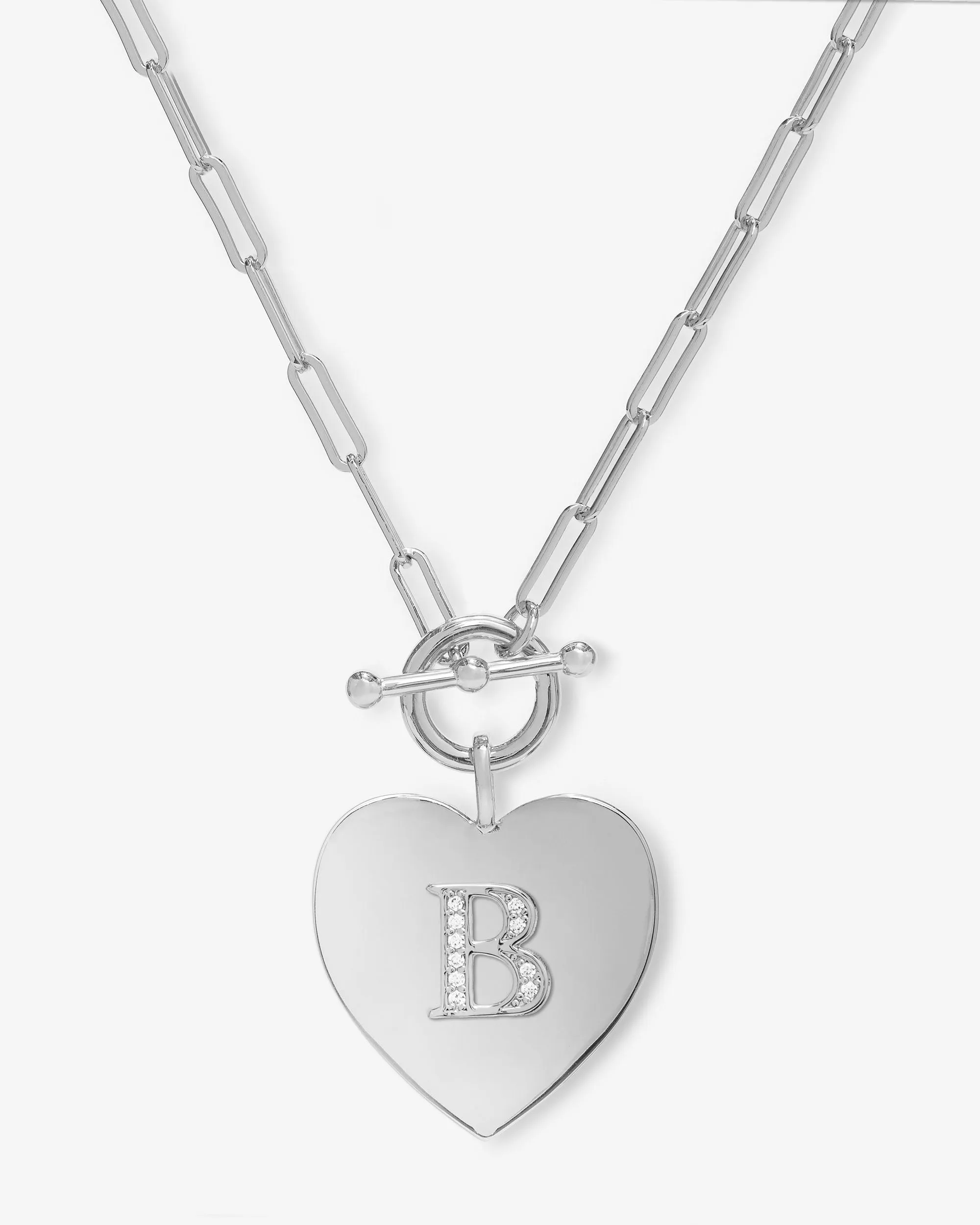 Love Letters Heart Necklace - Silver|White Diamondettes sold by Melinda Maria product image thumbnail 2