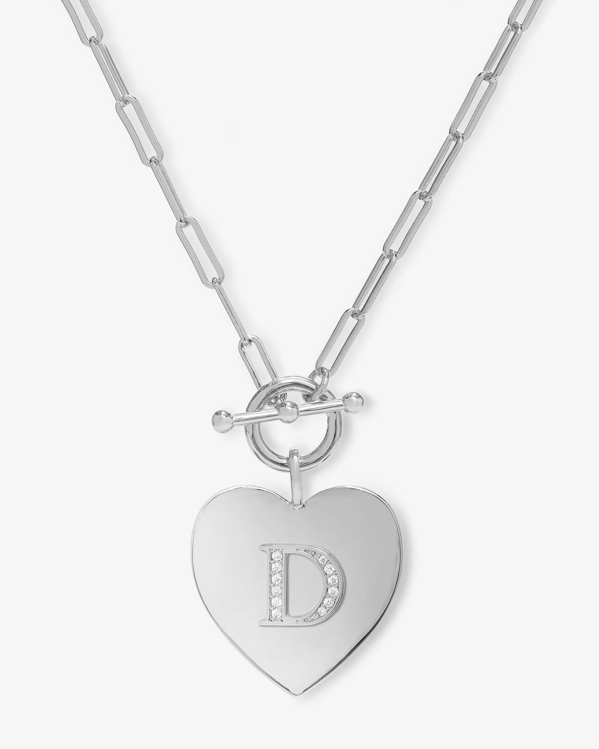 Love Letters Heart Necklace - Silver|White Diamondettes sold by Melinda Maria product image thumbnail 4