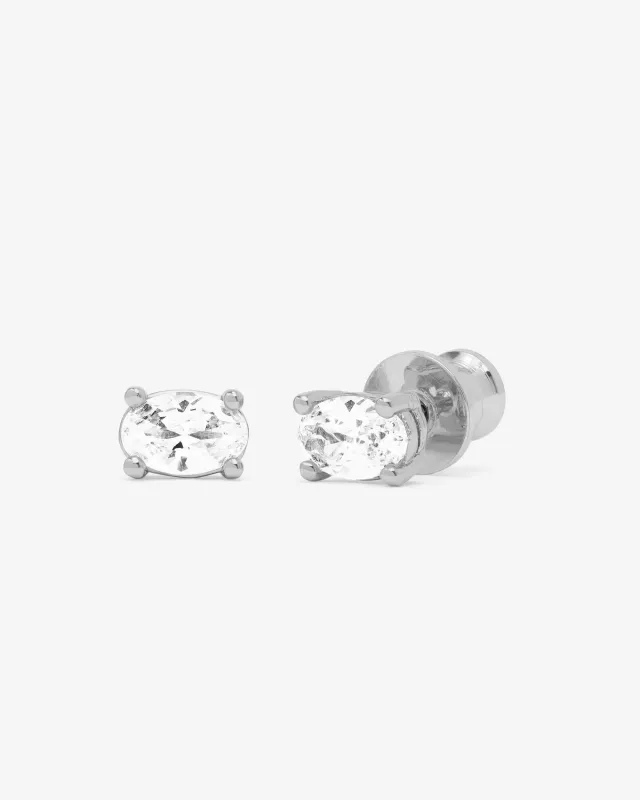 Hello Gorgeous 6mm Studs - Silver|White Diamondettes sold by Melinda Maria