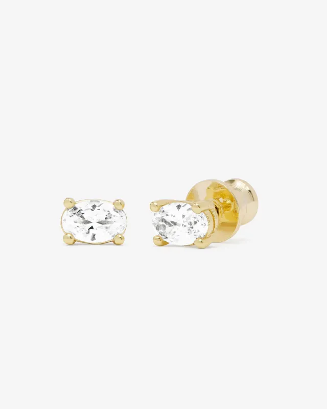 Hello Gorgeous 6mm Studs - Gold|White Diamondettes sold by Melinda Maria