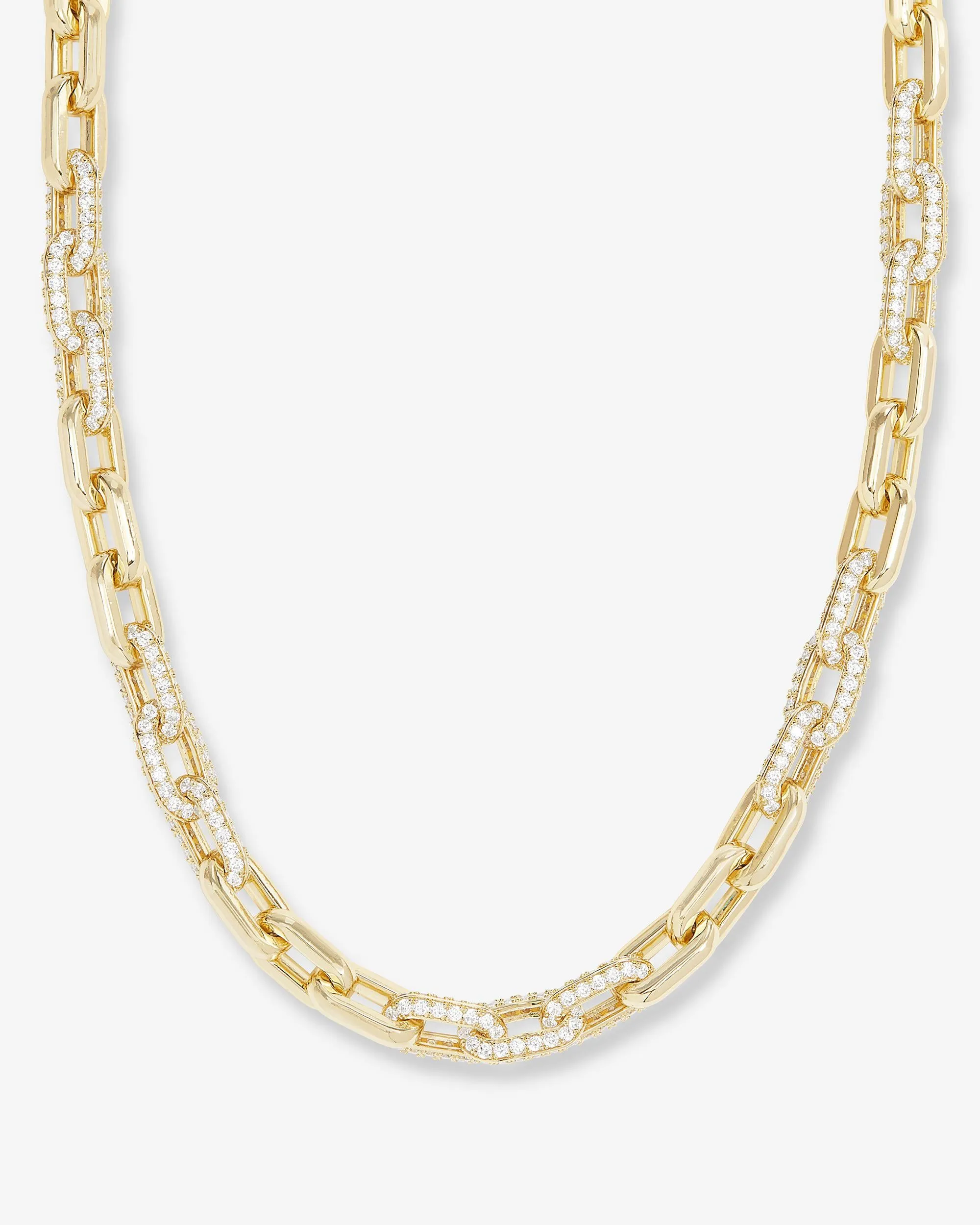 Frankie Pavé Chain Necklace - Gold|White Diamondettes sold by Melinda Maria