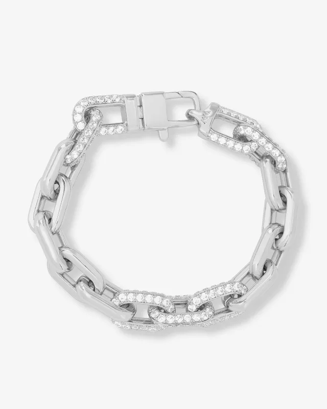 Frankie Pavé Chain Bracelet - Silver|White Diamondettes sold by Melinda Maria