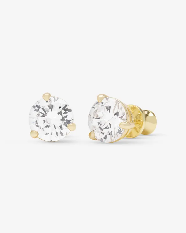 Not Your Basic 8mm Studs - Gold|White Diamondettes sold by Melinda Maria