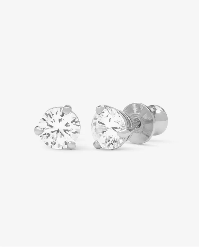 Not Your Basic 6mm Studs - Silver|White Diamondettes sold by Melinda Maria