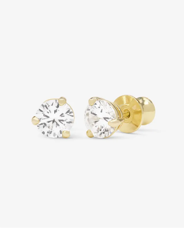 Not Your Basic 6mm Studs - Gold|White Diamondettes sold by Melinda Maria