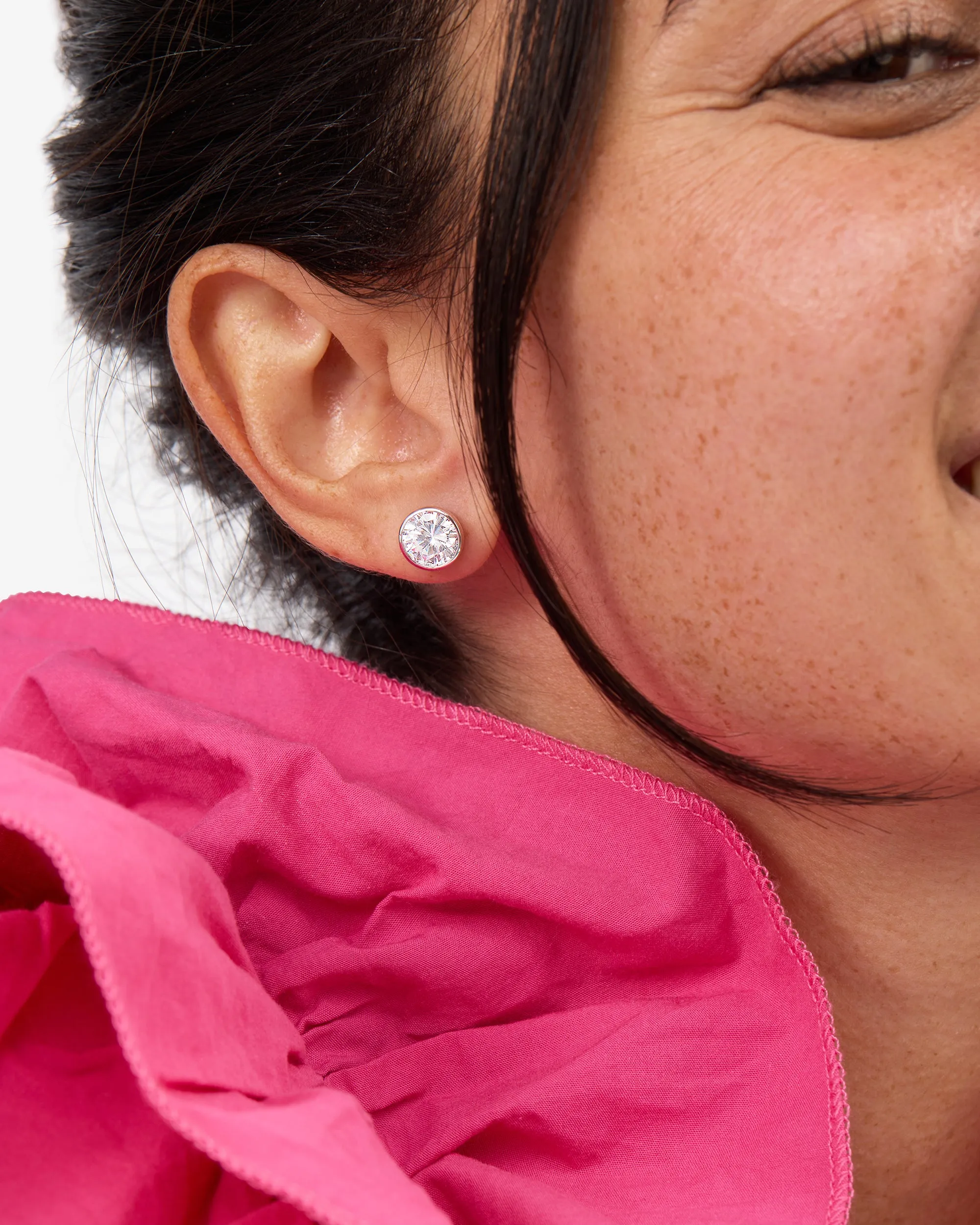 Baroness 8mm Studs - Silver|White Diamondettes sold by Melinda Maria product image thumbnail 2