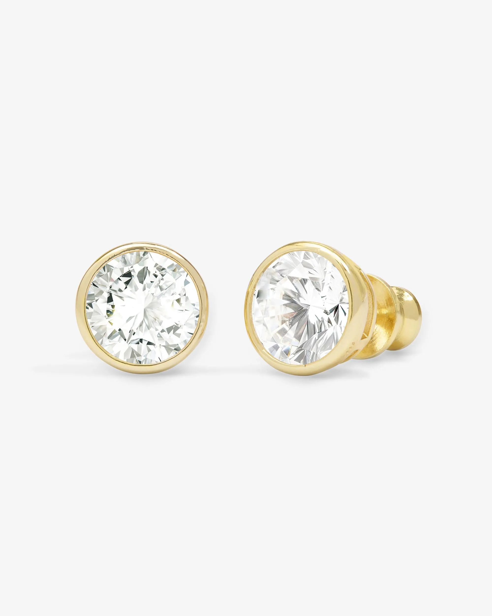 Baroness 8mm Studs - Gold|White Diamondettes sold by Melinda Maria
