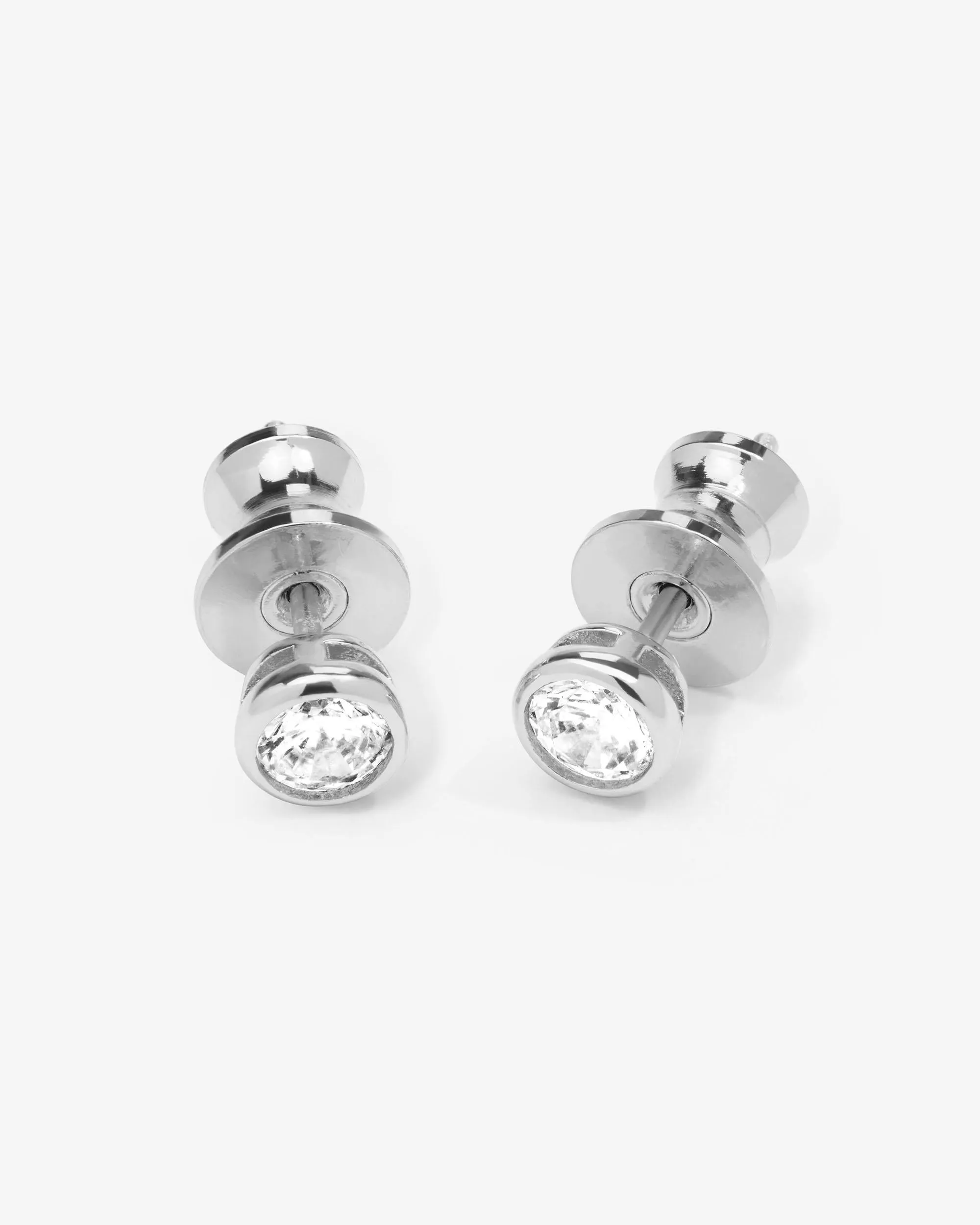 Baroness 4mm Studs - Silver|White Diamondettes sold by Melinda Maria product image thumbnail 3