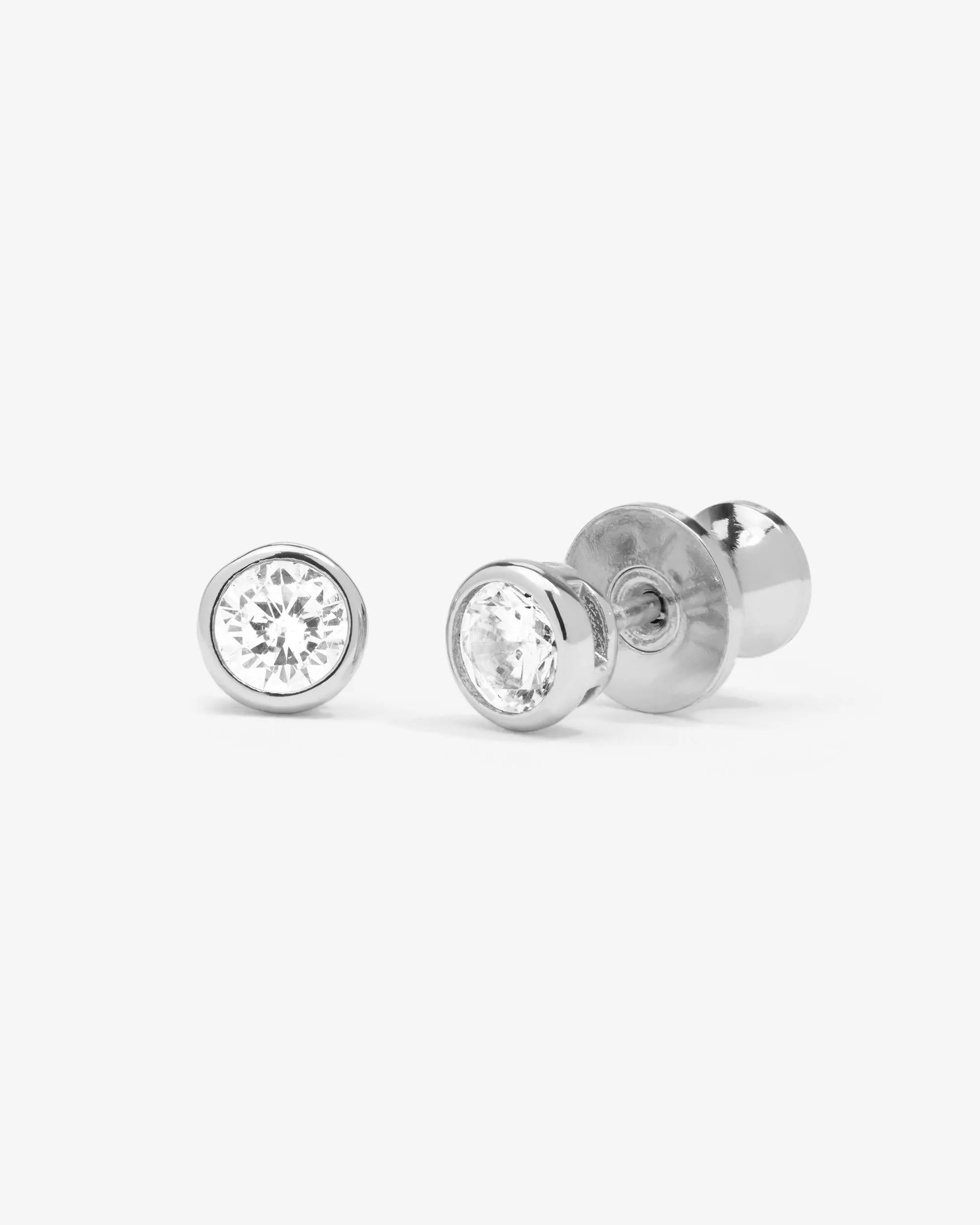 Baroness 4mm Studs - Silver|White Diamondettes sold by Melinda Maria