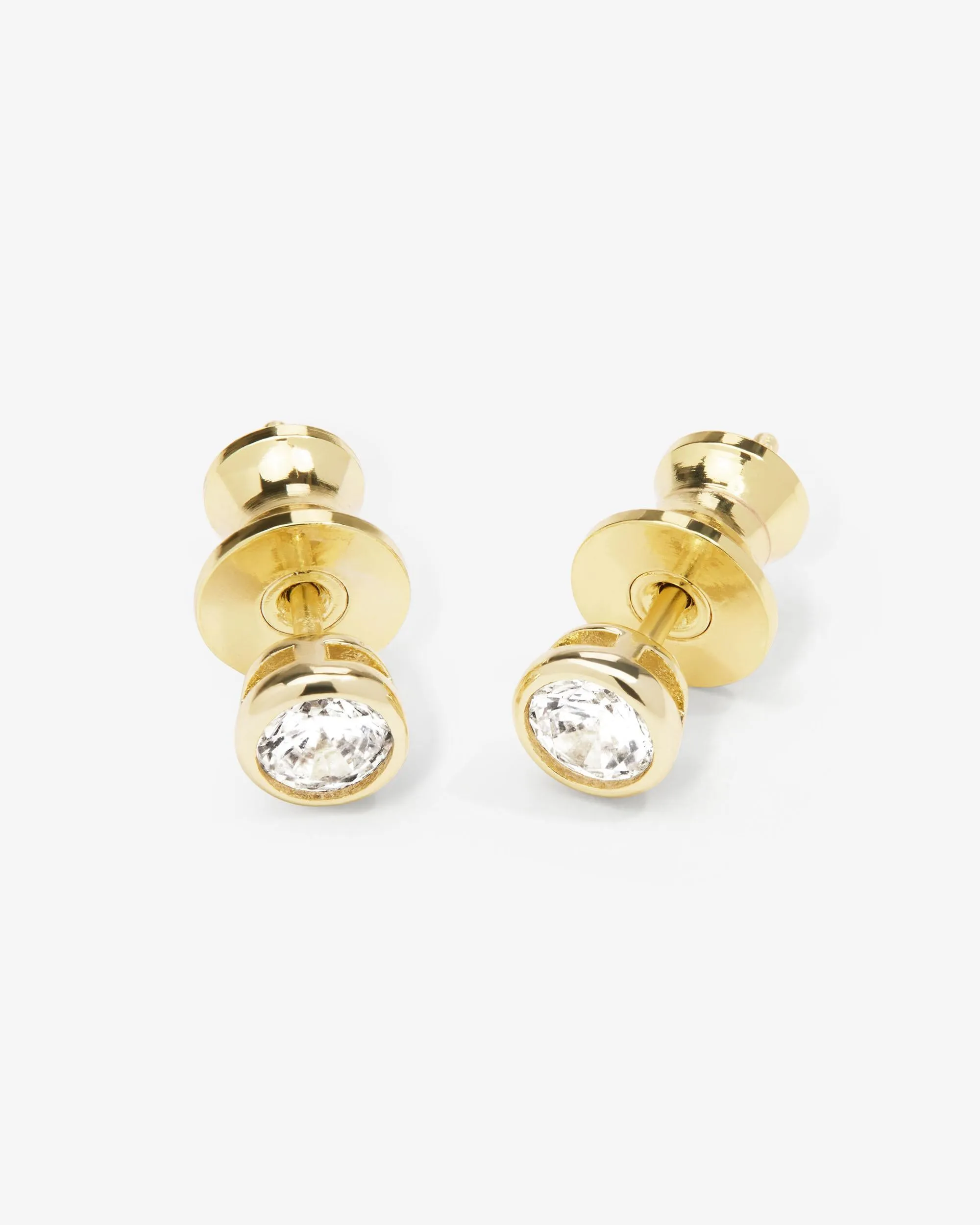 Baroness 4mm Studs - Gold|White Diamondettes sold by Melinda Maria product image thumbnail 3