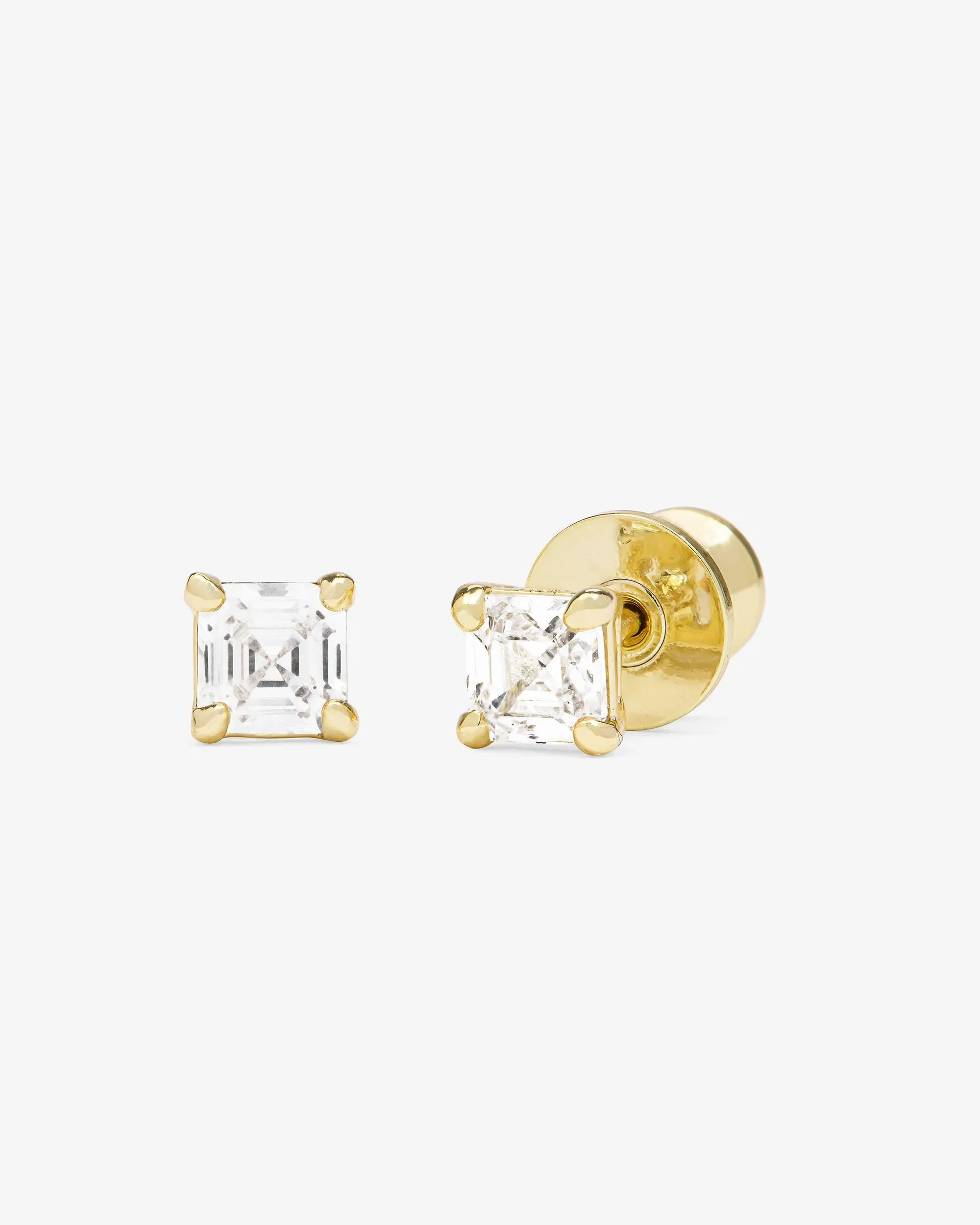 The Queen's 4mm Studs - Gold|White Diamondettes sold by Melinda Maria