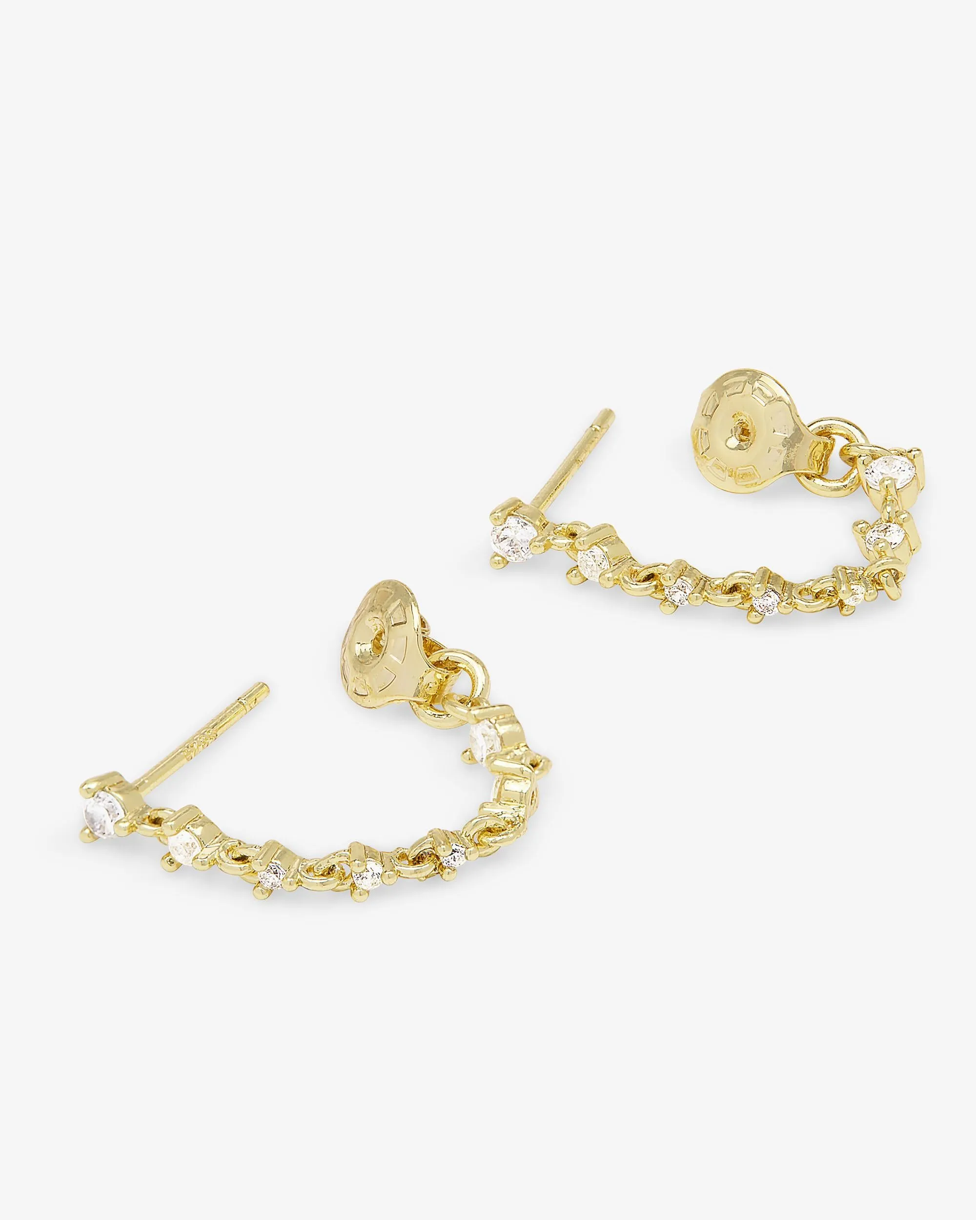Not Your Basic Soft Hoop Earrings - Gold|White Diamondettes sold by Melinda Maria product image thumbnail 3