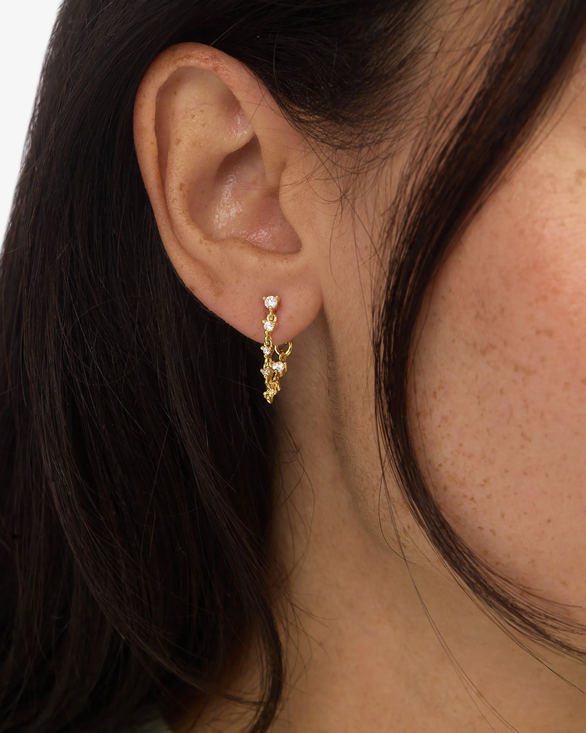 Not Your Basic Soft Hoop Earrings - Gold|White Diamondettes sold by Melinda Maria product image thumbnail 2