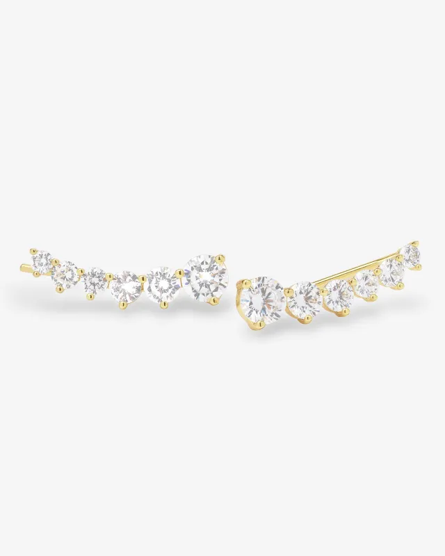 Not Your Basic Ear Crawler - Gold|White Diamondettes made by Melinda Maria