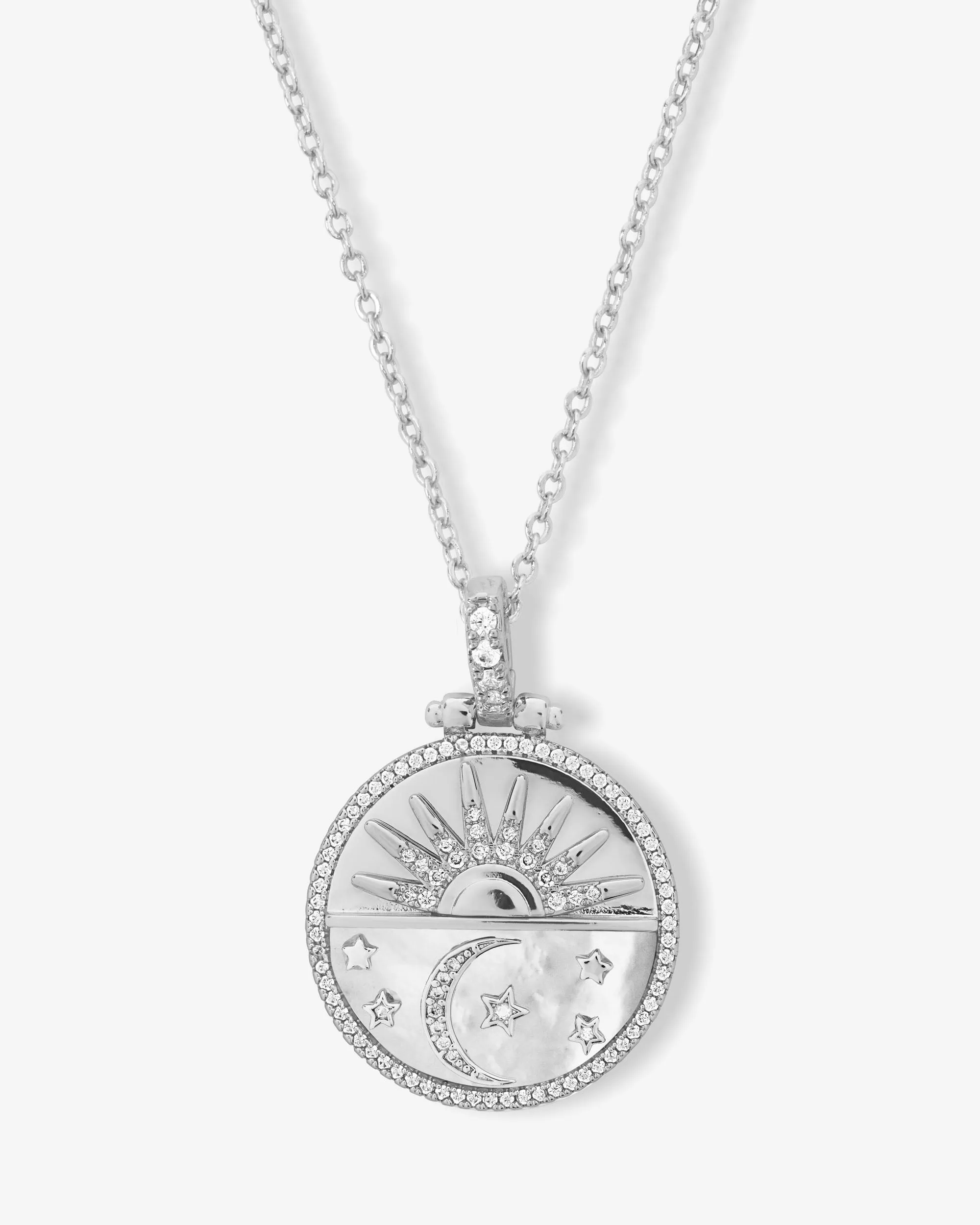 New Beginnings Medallion Necklace - Silver|White Diamondettes sold by Melinda Maria